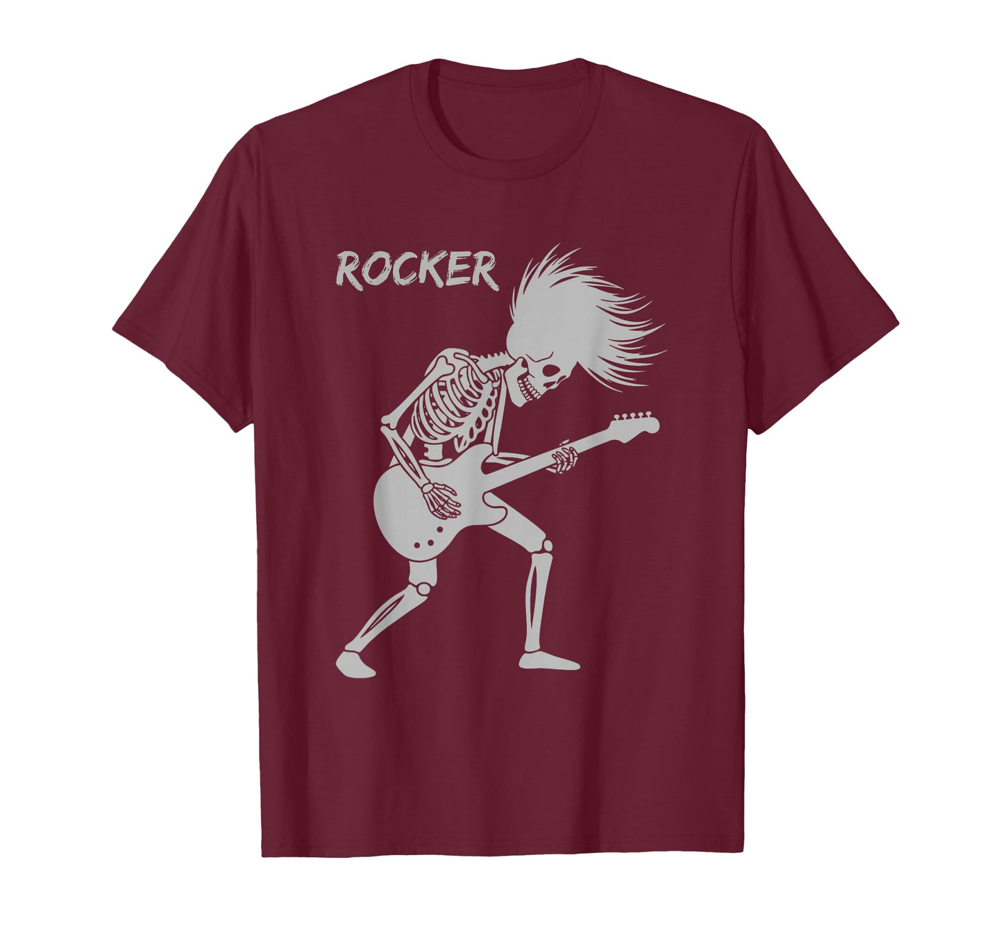 Rocker Skeleton Guitar Skater Cool Halloween Punk Rock T-Shirt