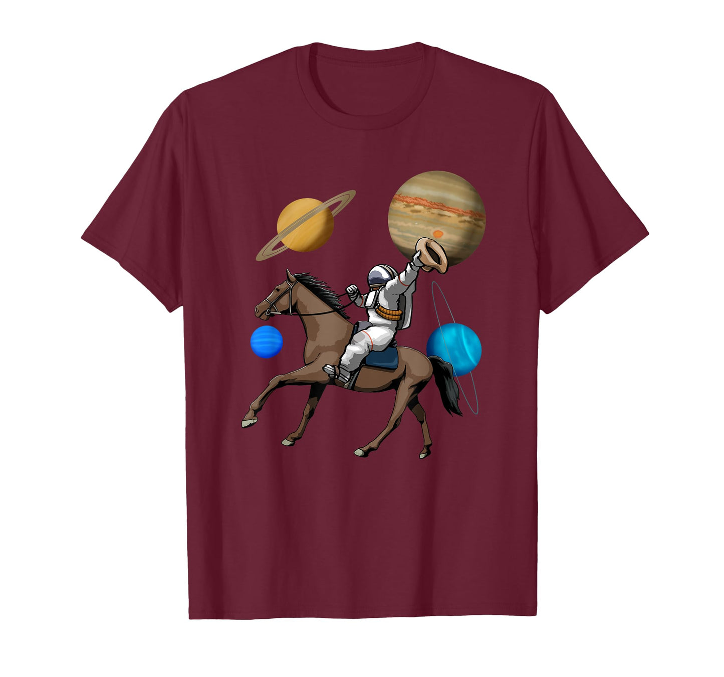 Space Cowboy Tee Shirts Funny Vintage Western Tees Men Retro T-Shirt