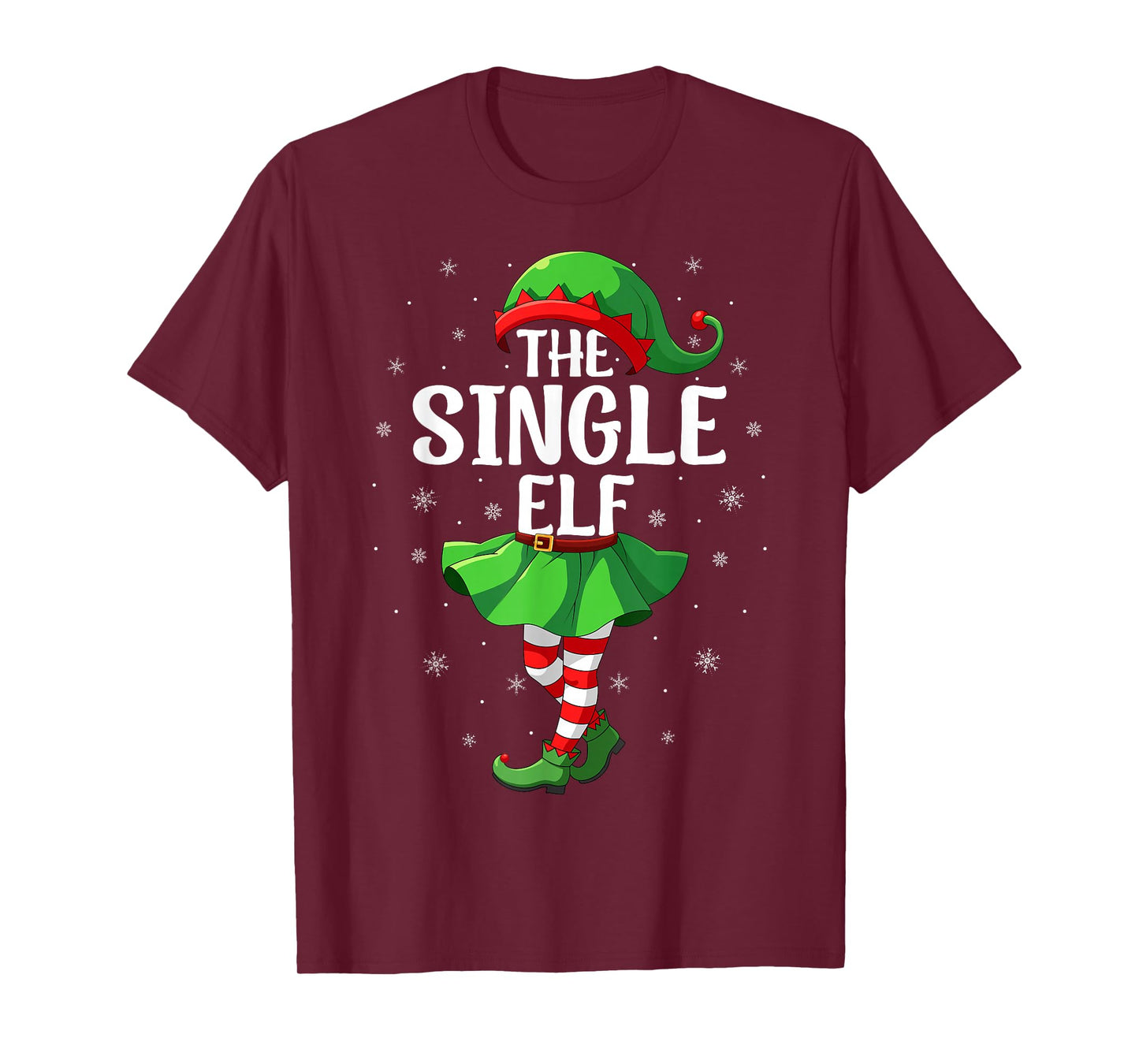 Single Elf Christmas Girls Women Elf Squad Xmas Family T-Shirt