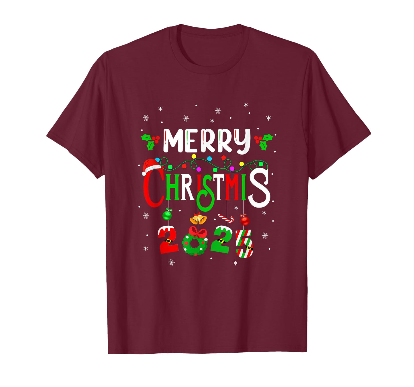 Merry Christmas 2025 Matching Family Santa Funny T-Shirt