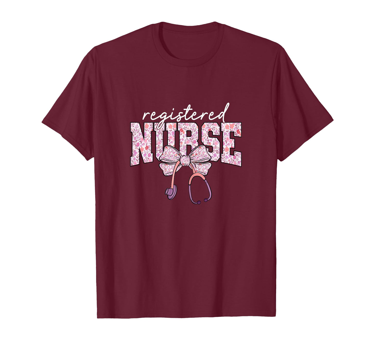 RN Nurse Floral Print Registered Nurse Nursing School Women T-Shirt