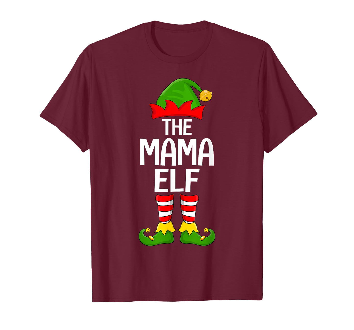 Mama Elf Xmas Matching Family Elf Squad Christmas Mom Women T-Shirt