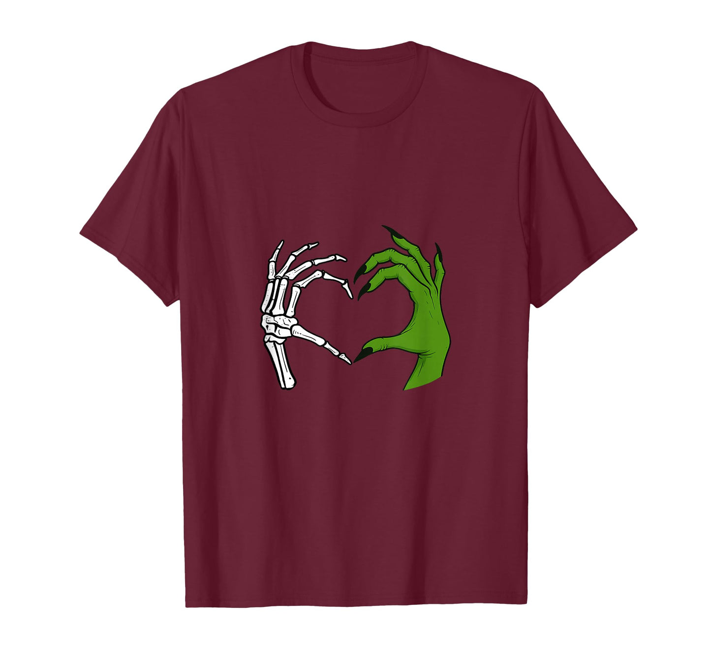 Skeleton Hands Witch Heart Sign Retro Halloween Costume T-Shirt
