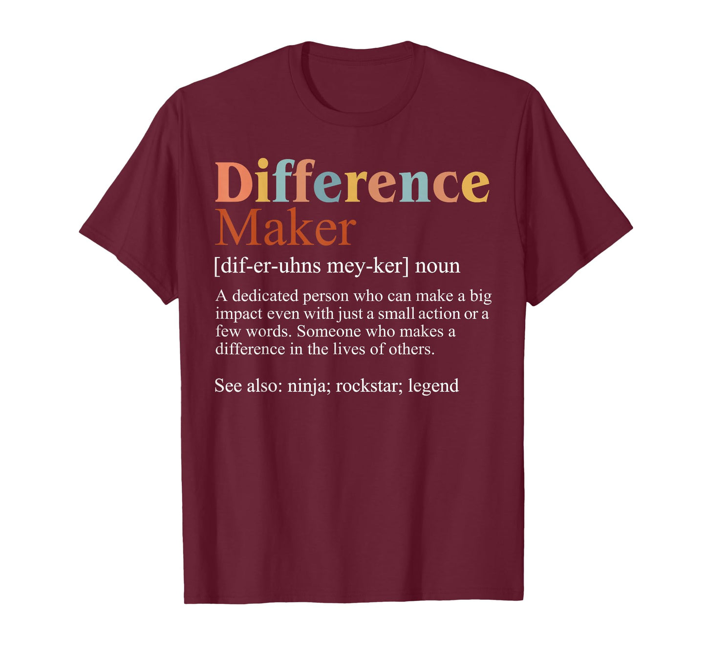 Vintage Difference Maker Definition Teachers Mom Boss Women T-Shirt