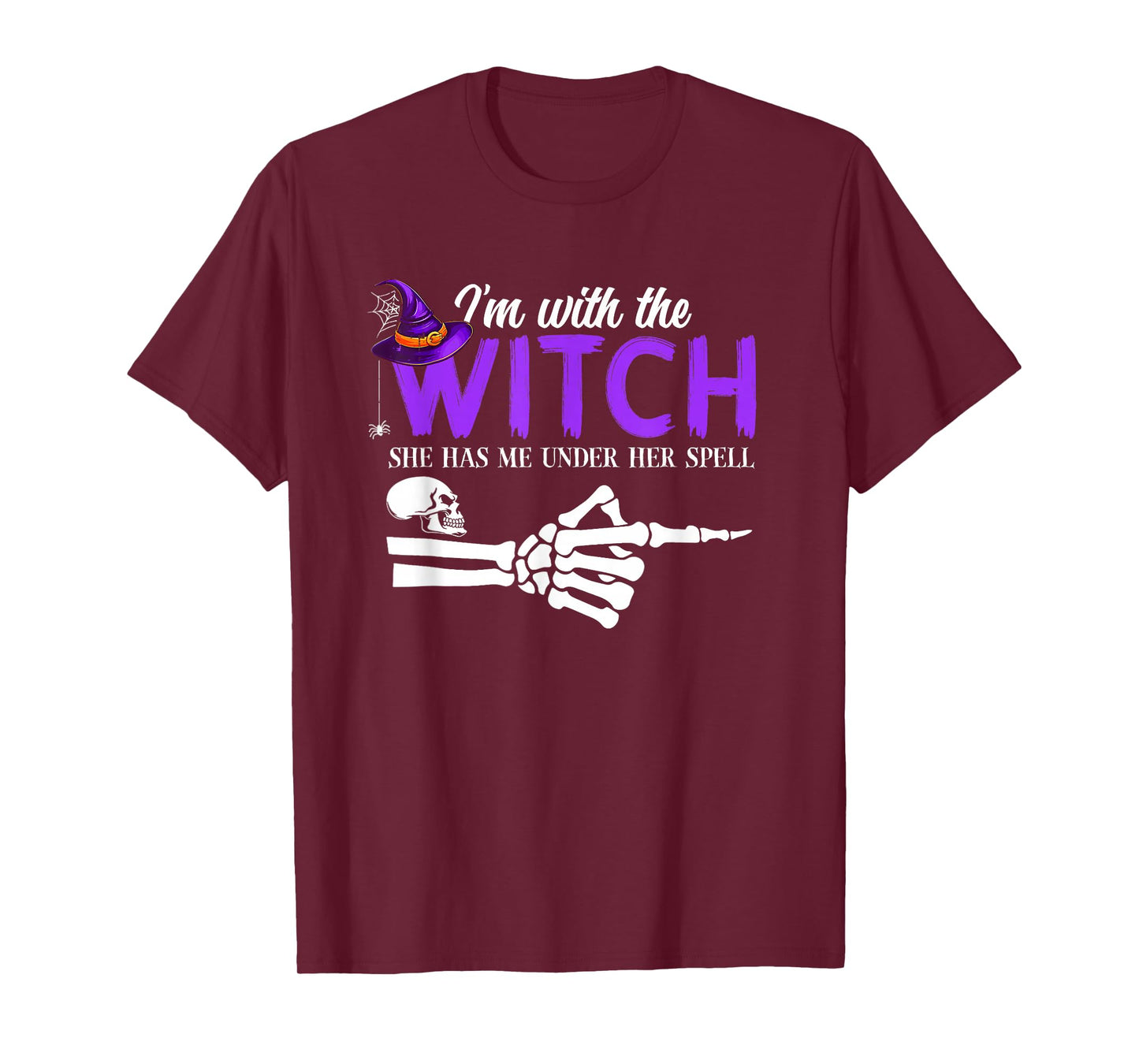 I'm with The Witch Funny Halloween Couple Costume Party T-Shirt