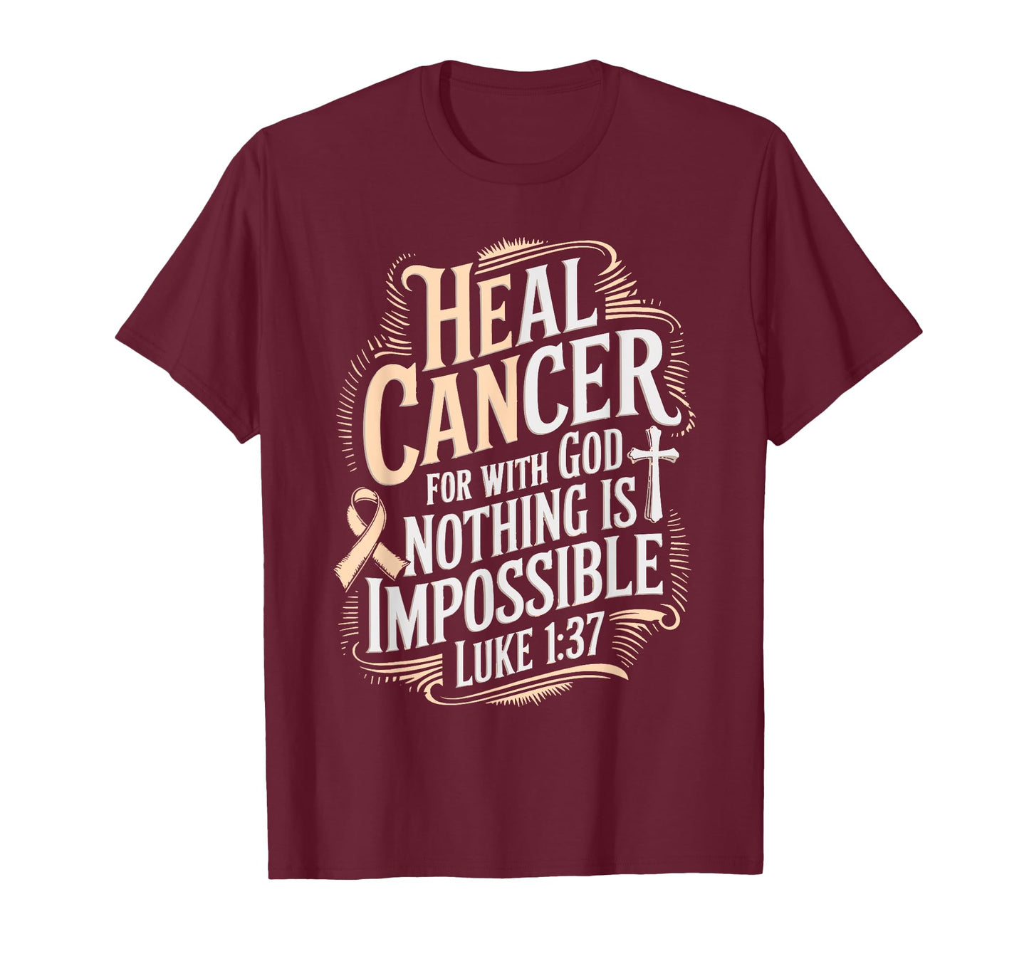 Heal Cancer Survivor Endometrial Cancer Awareness T-Shirt