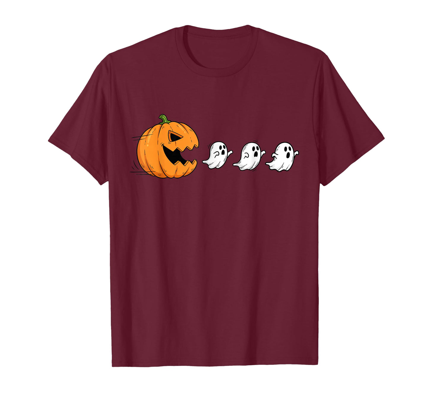 Halloween Gamer Pumpkin Eating Ghost Costume Men Boys Kids T-Shirt