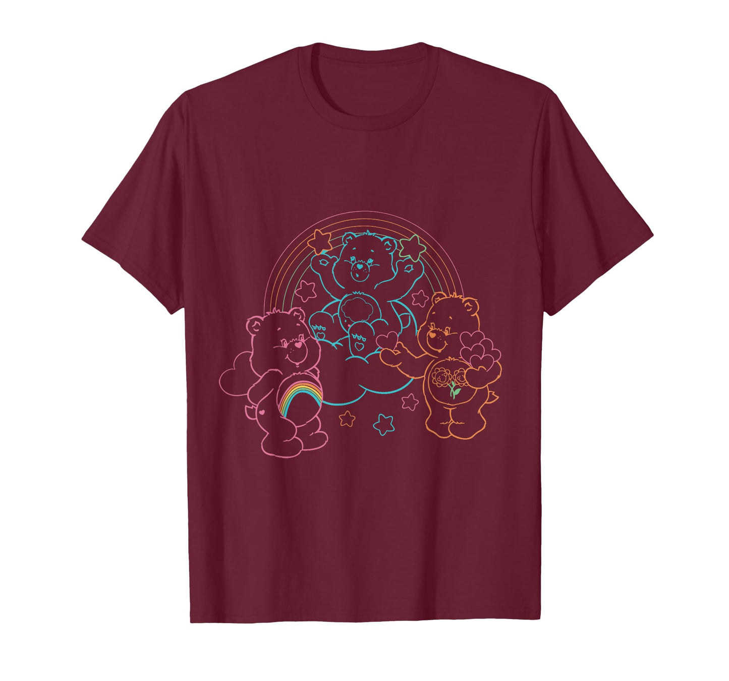 Care Bears Vintage Rainbow Outline Bears T-Shirt