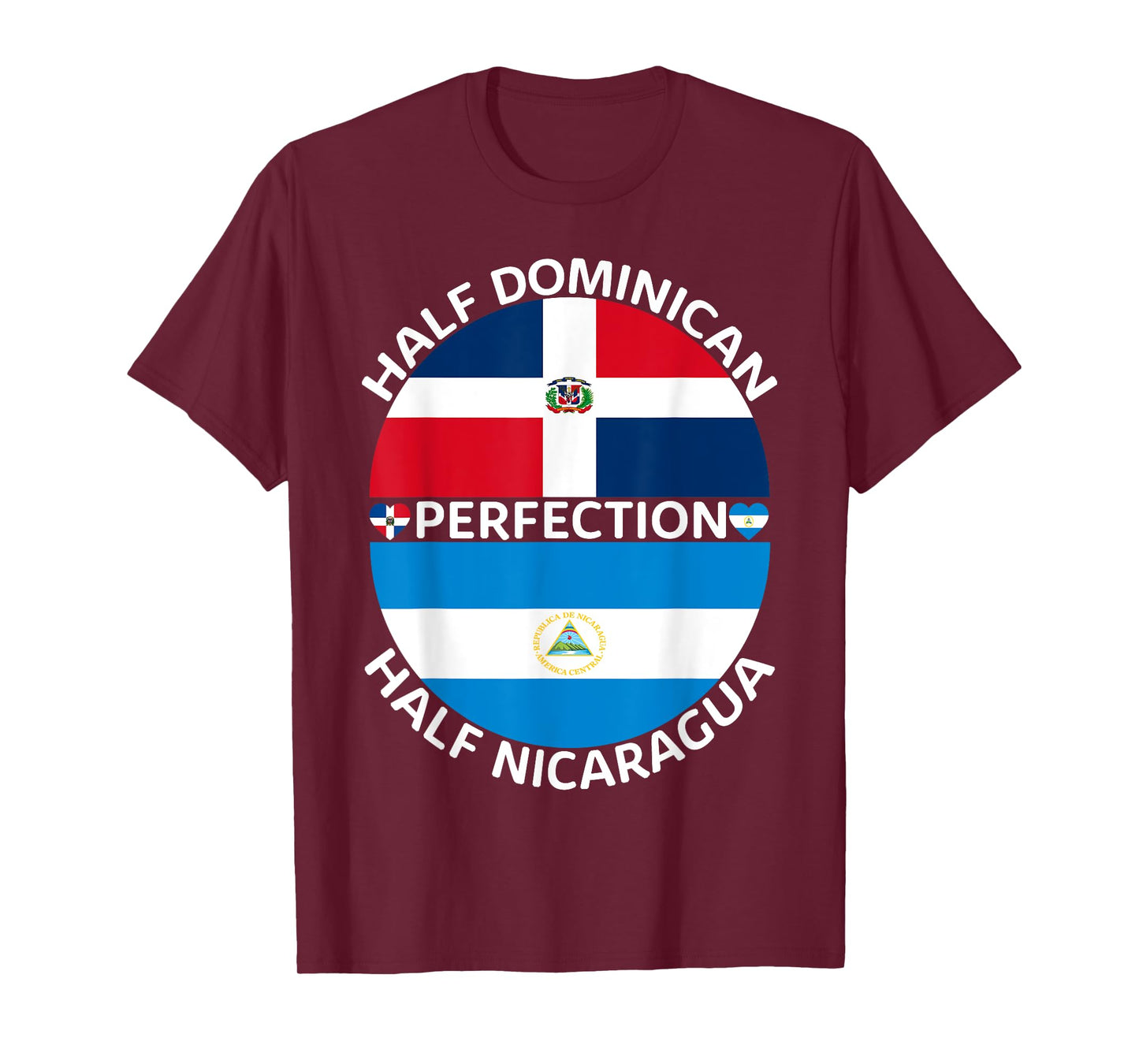 Half Nicaraguan Half Dominican Republic Nicaragua Flag Men T-Shirt