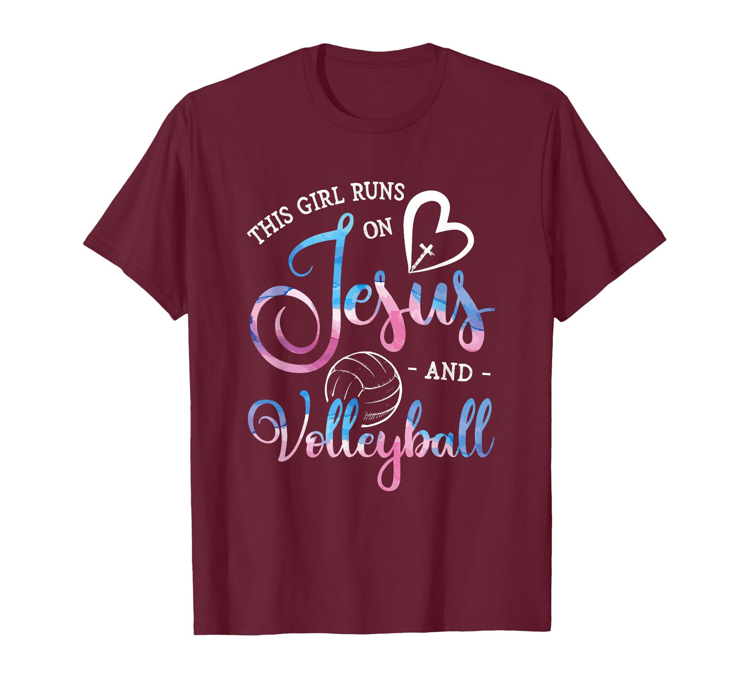 This Girl Runs On Jesus And Volleyball Player Christian Gift T-Shirt