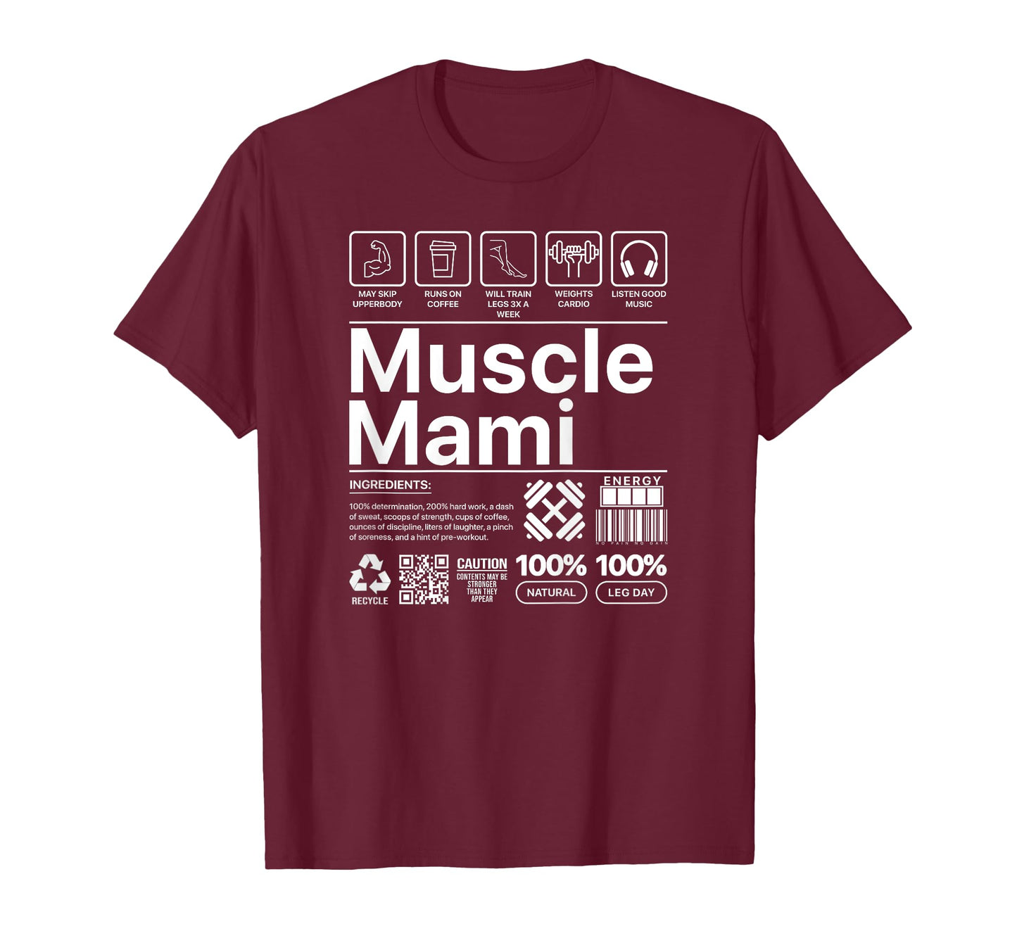 Muscle Mami And Mom Gym Workout Mother Funny Bodybuilding T-Shirt