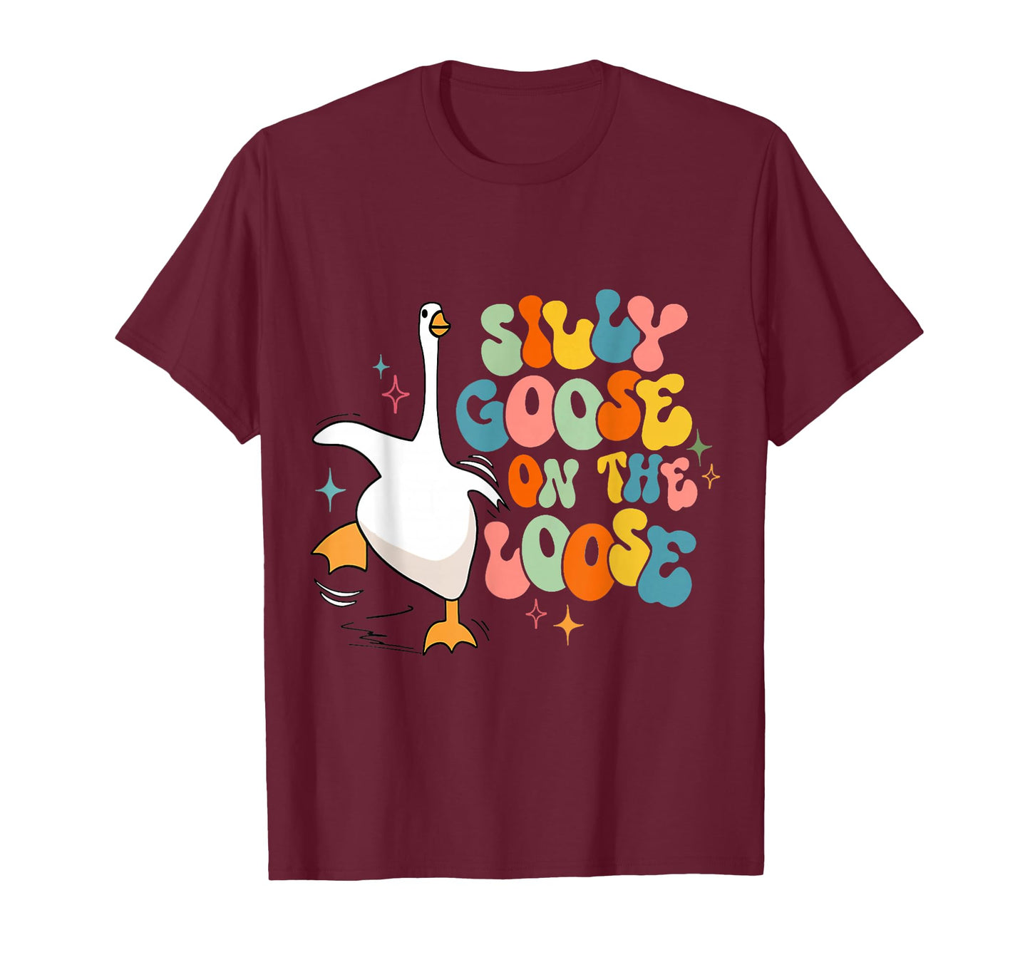 Vintage Silly Goose On The Loose Retro Groovy Silly Goose T-Shirt