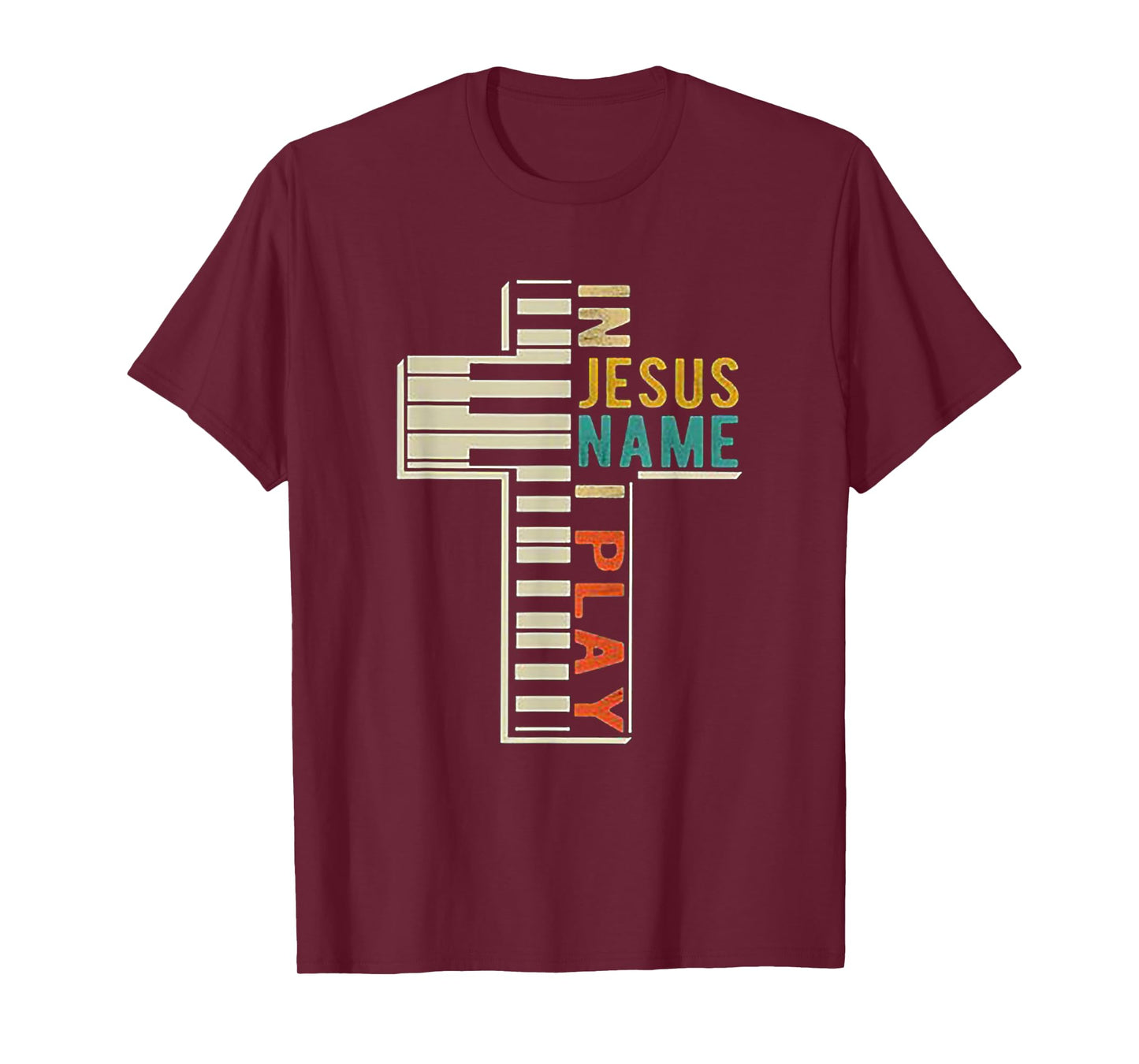 In Jesus' Name I Play Piano Christian Music T-shirt gift T-Shirt