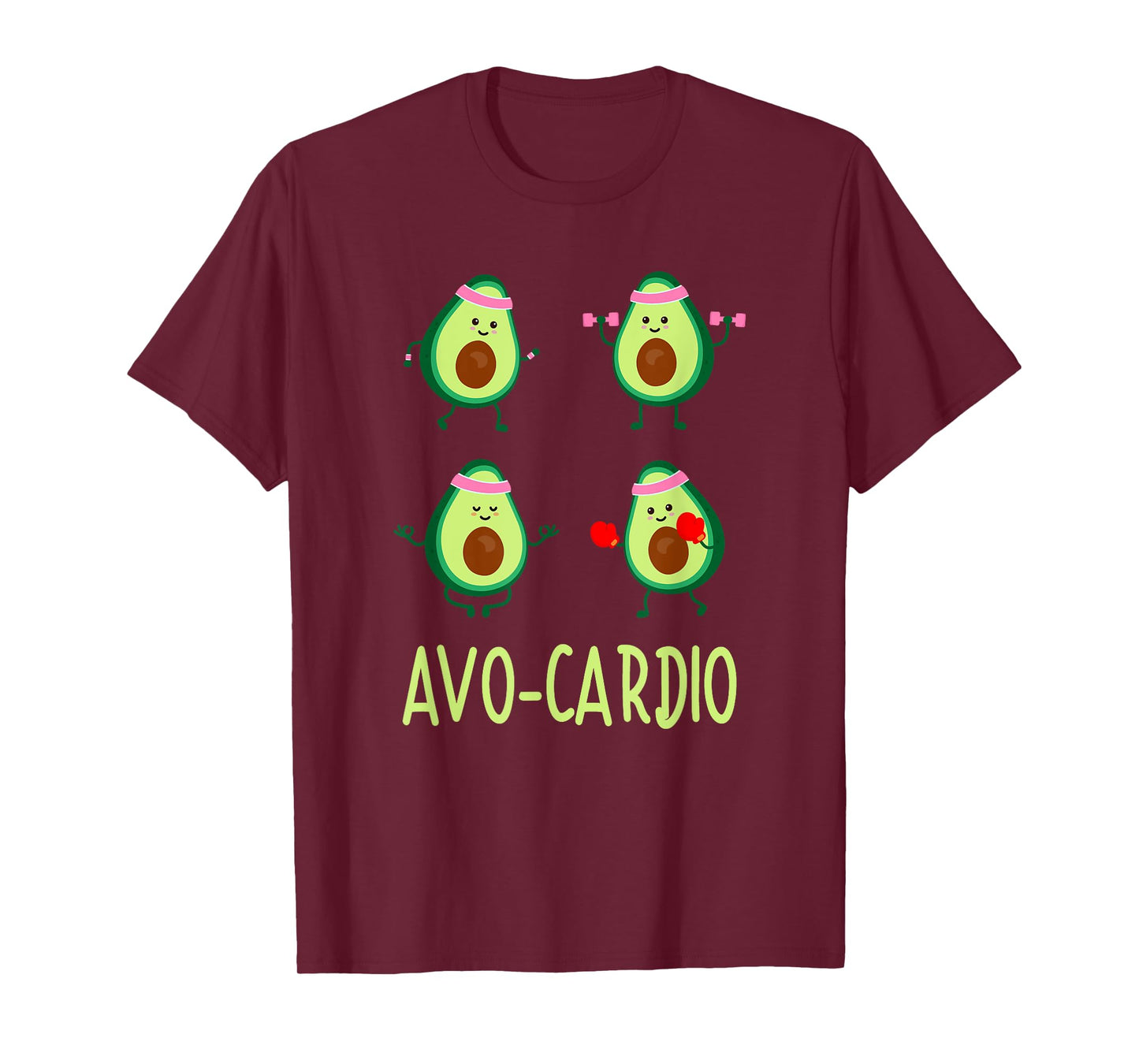 Avo-Cardio Avocardio Time Fitness Avocado Vegan Sport T-Shirt