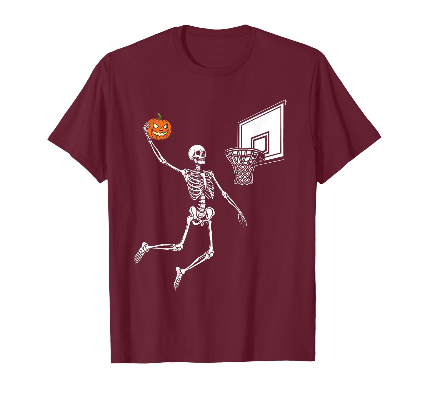 Skeleton Basketball Player - Spooky Halloween Pumpkin T-Shirt