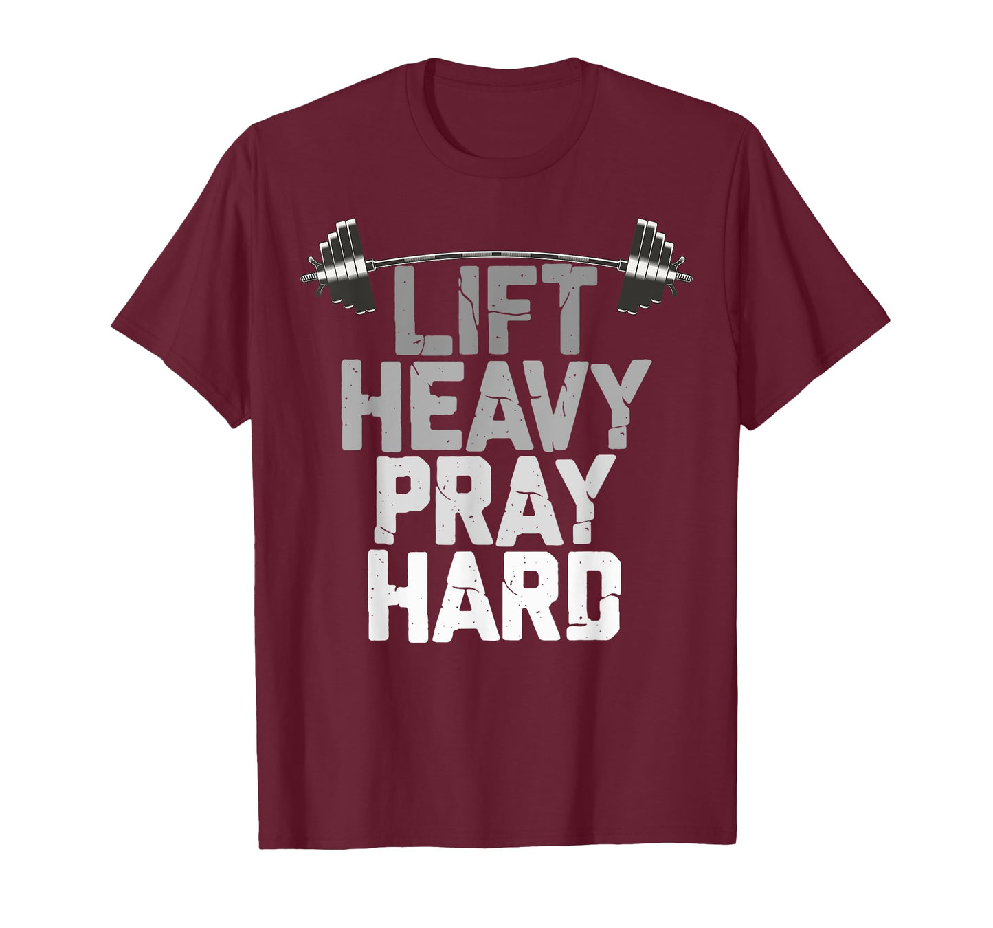 For Christian Lift Heavy Pray Hard Apparel Christian Weight Lifting T-Shirt, Unisex-Adults, Blue, Short Sleeve, T-Shirt, Small
