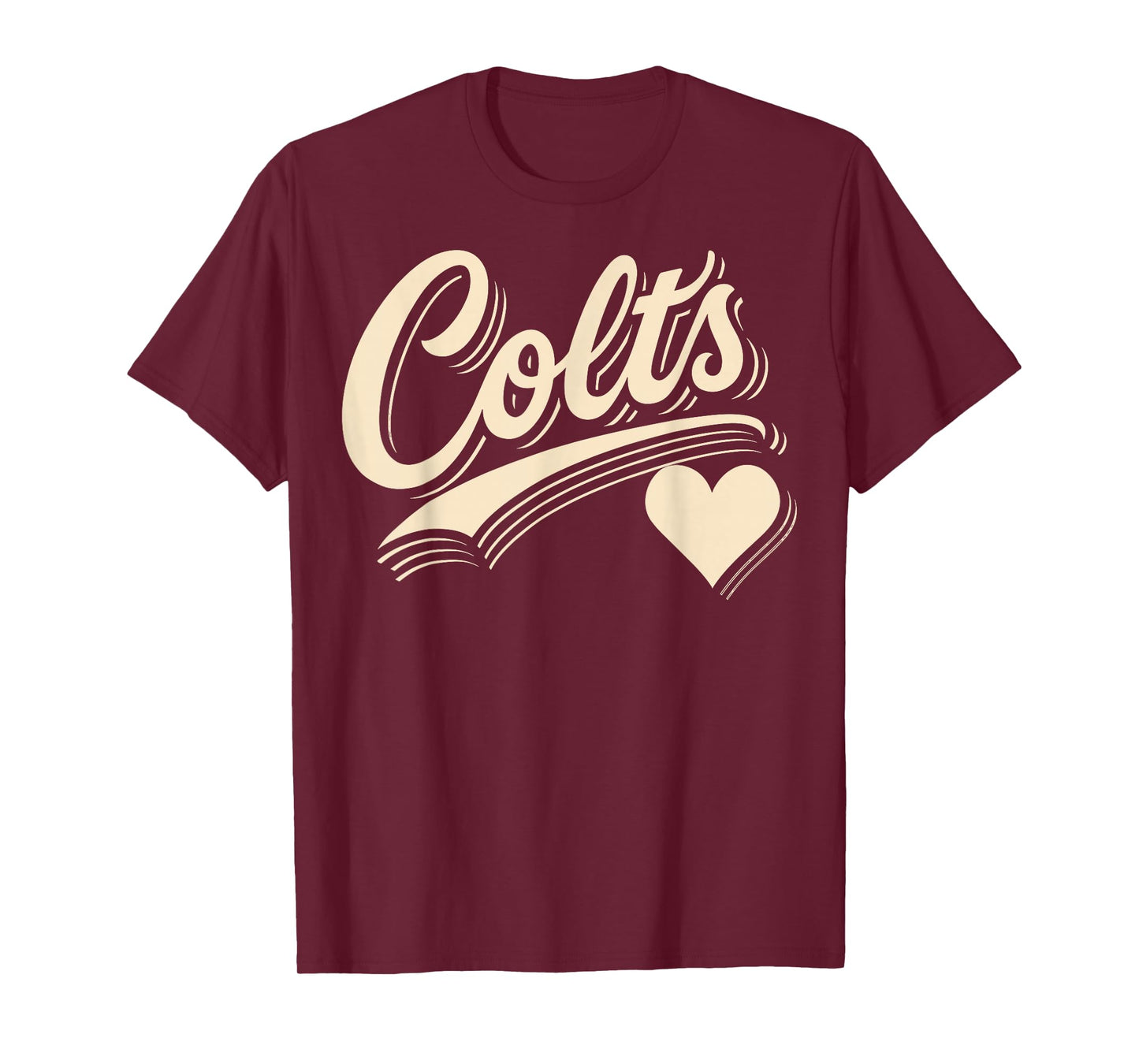 Vintage Colts Heart Lover Apparel for Men Women Kid Boy Girl T-Shirt
