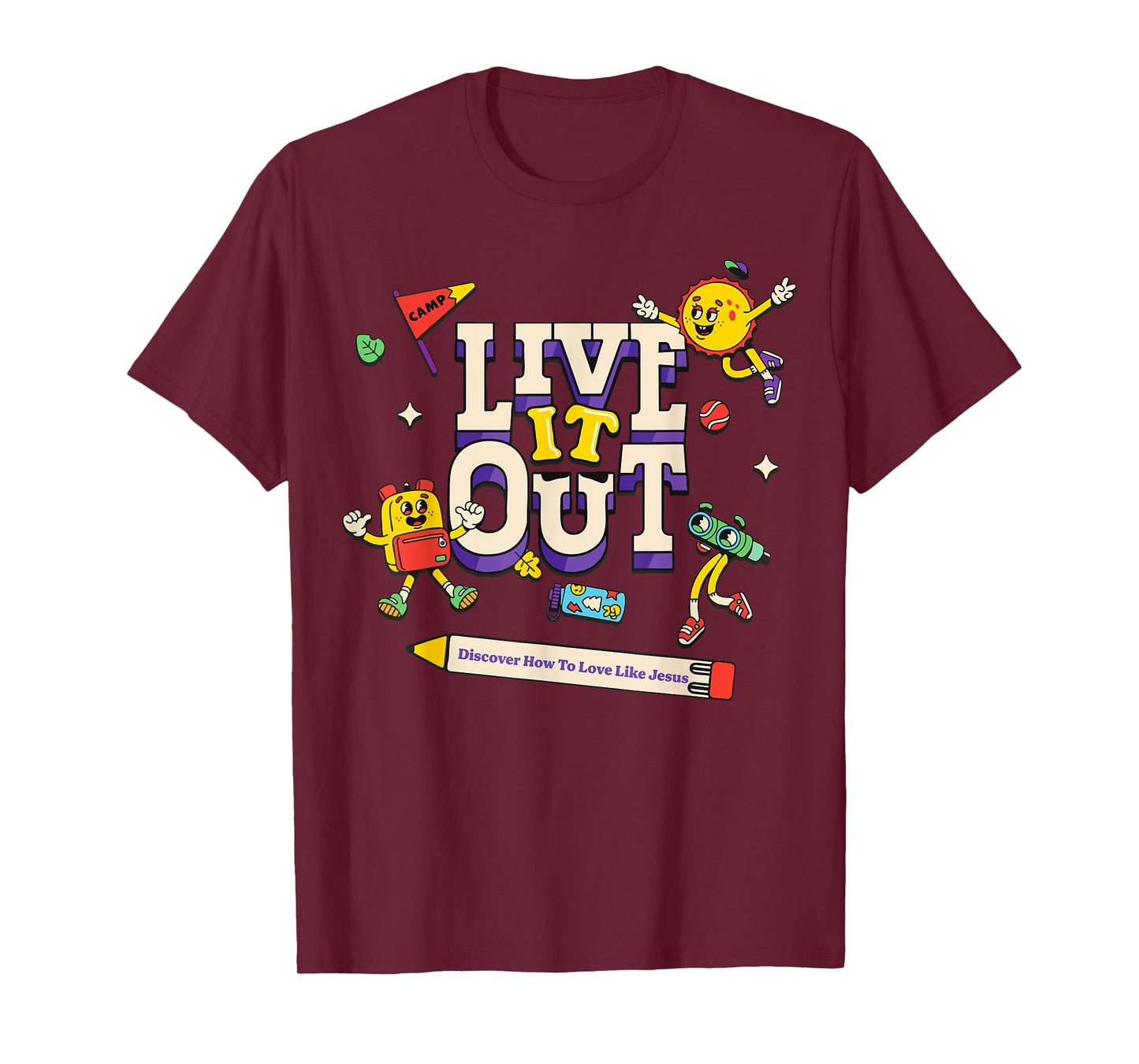Live It Out Love Like Jesus VBS 2025 Christian Camping T-Shirt