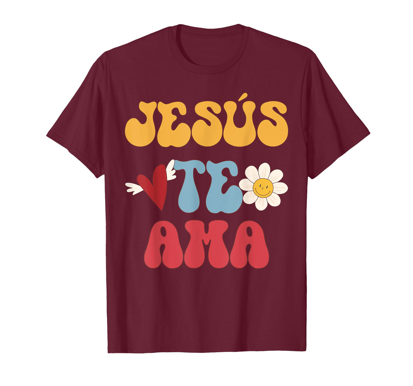 Groovy Spanish, Jesus Loves You Christian 70's Hippie T-Shirt