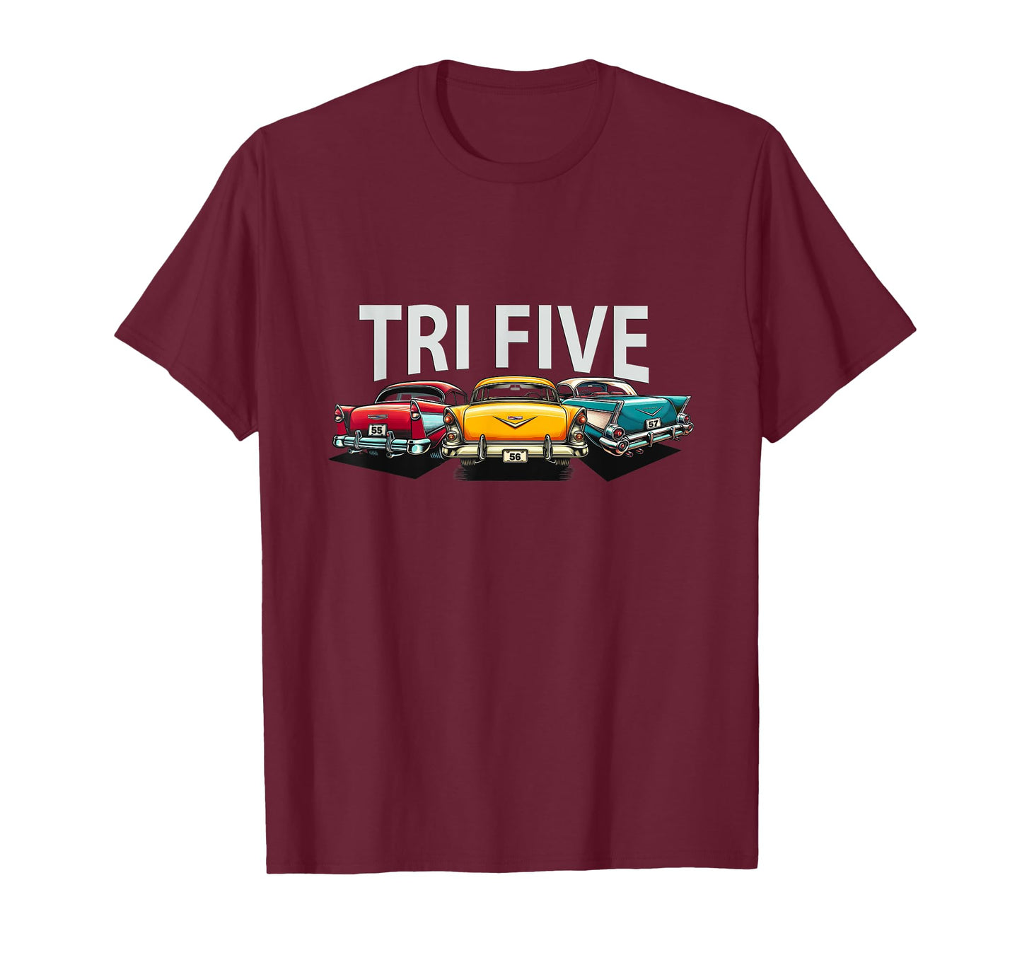 VINTAGE TRI FIVE BEL AIR, RETRO CLASSIC CARS 1955 1956 1957 T-Shirt