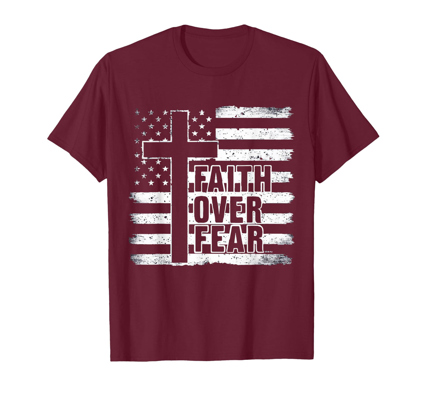 Faith Over Fear USA American Flag Patriotic T-Shirt