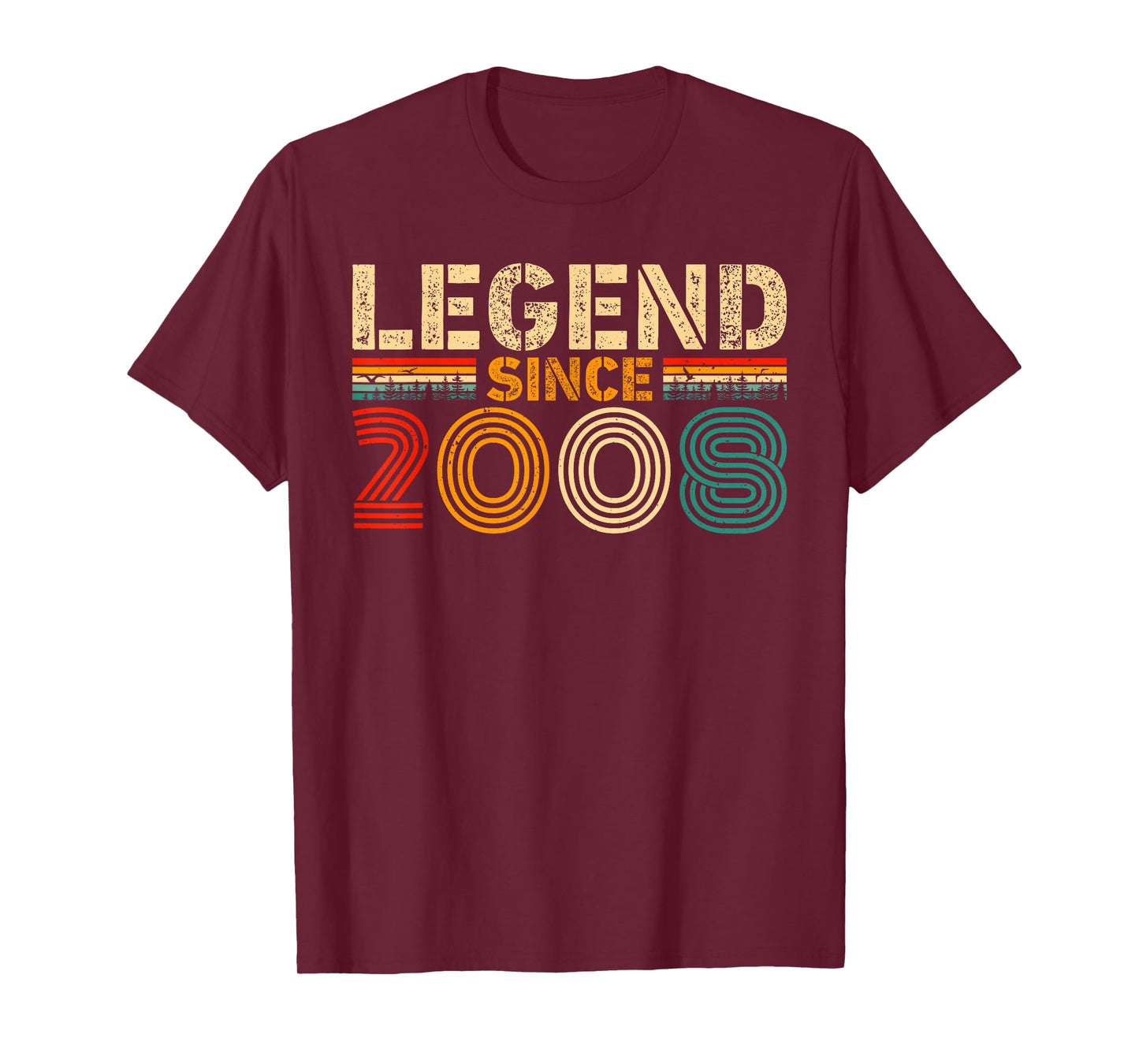Legend Since 2008 Vintage Birthday Year 2008 Men Women Retro T-Shirt