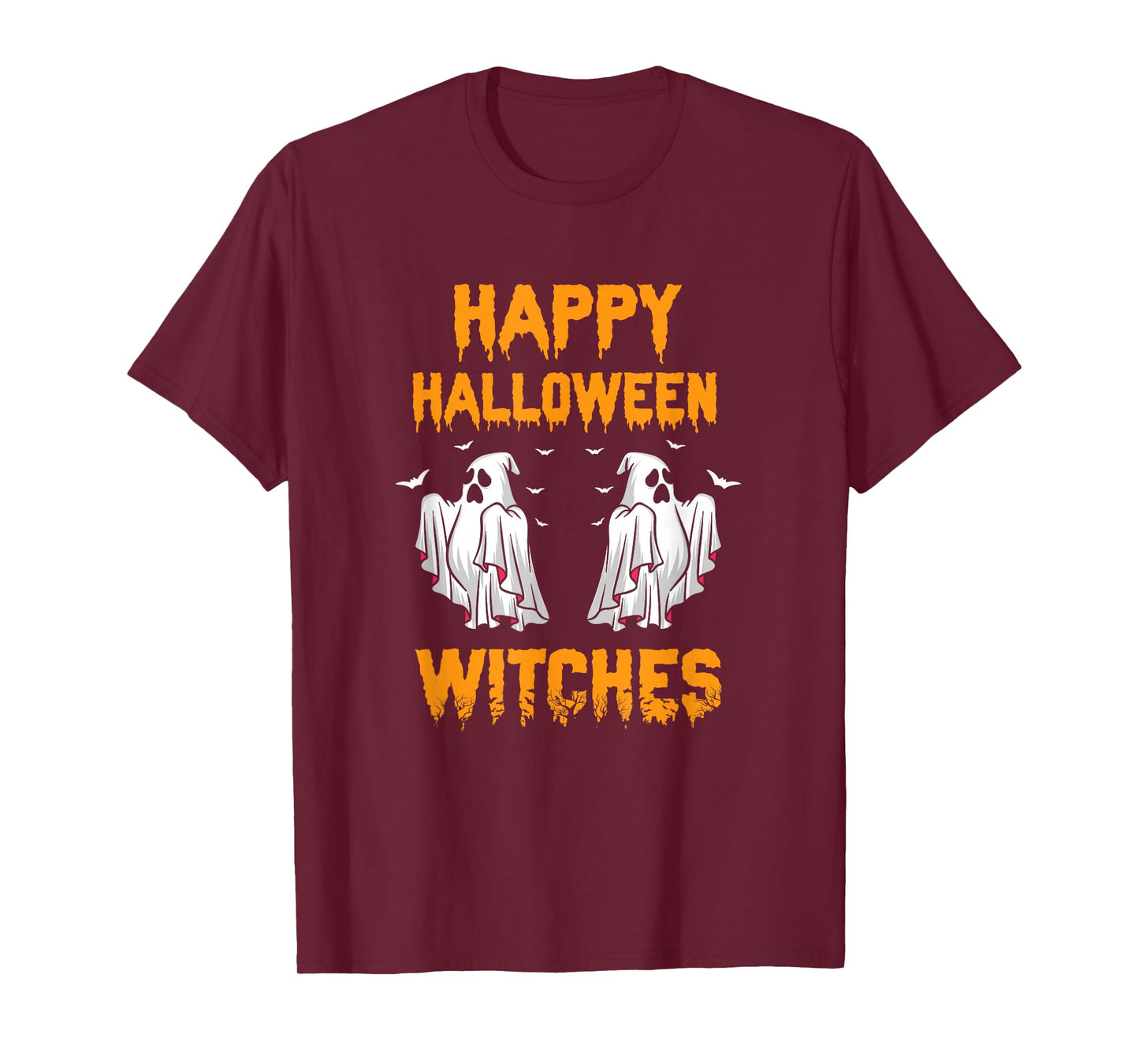 Happy Halloween Witches Funny Ghost Retro Spooky Design T-Shirt