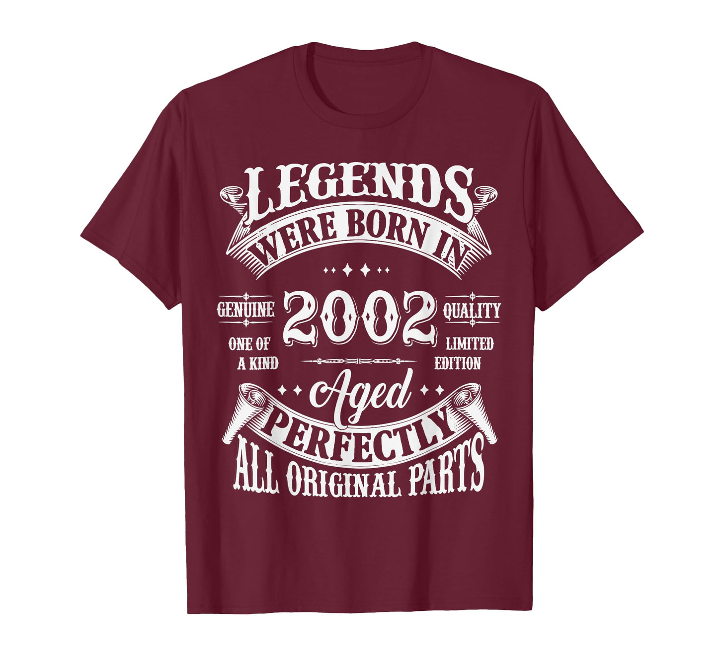 23rd Birthday Tee 23 Years Old Vintage Legends Born In 2002 T-Shirt