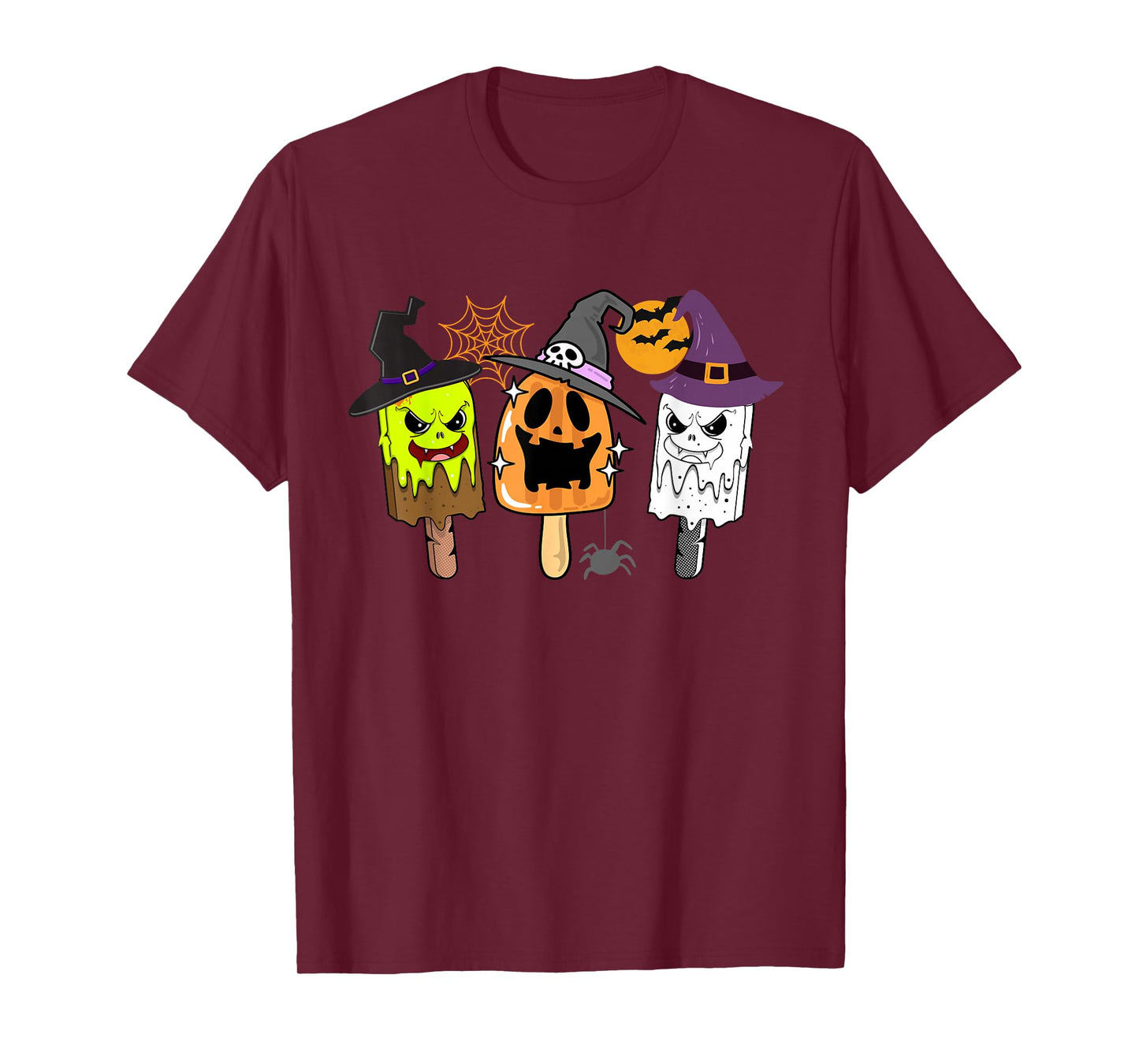 Spooky Creepy Popsicle Halloween Scary Ghost Pumpkin T-Shirt