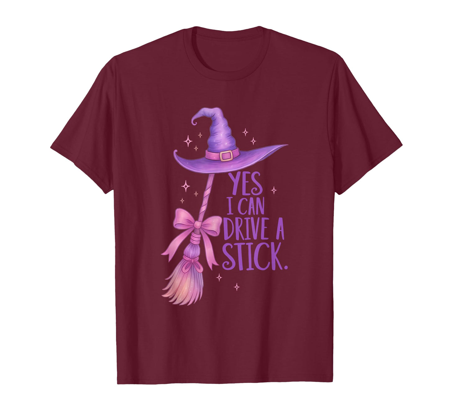 Yes I Can Drive A Stick Halloween Witch Broom Witch Spooky T-Shirt