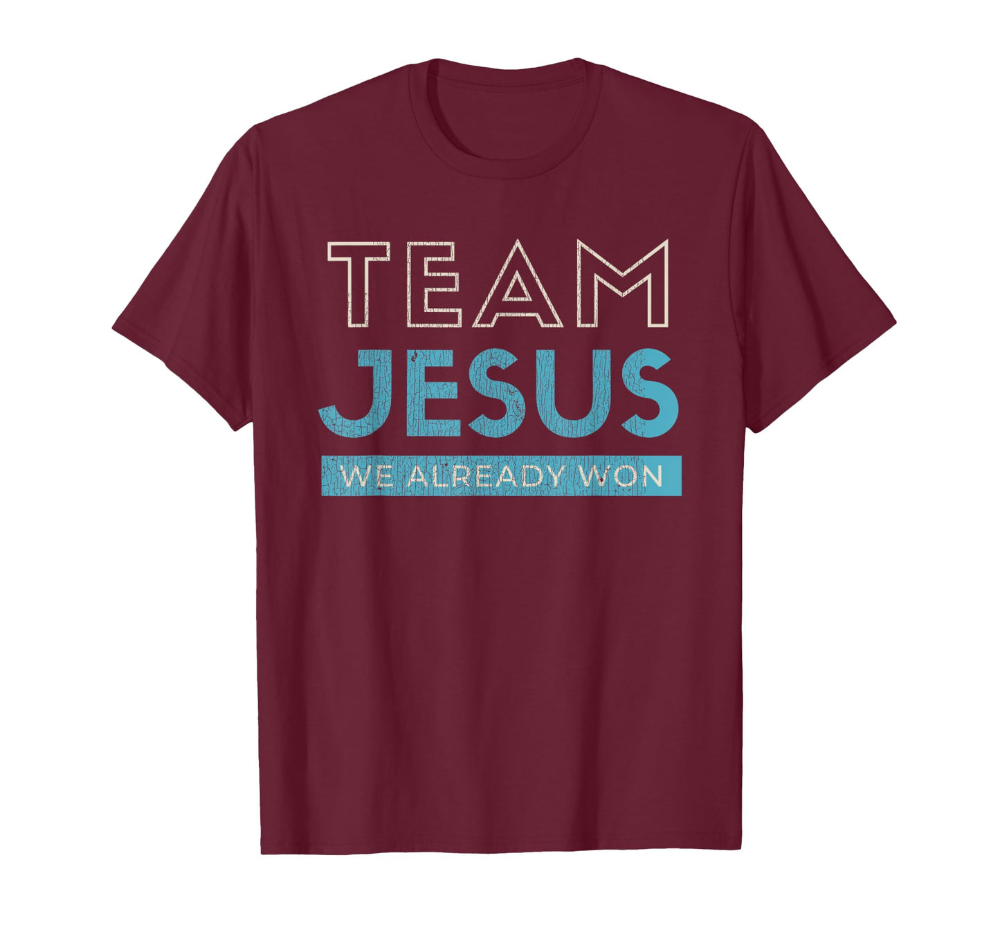 Vintage Team Jesus We Already Won Christian Black Retro Christian Graphic T-Shirt