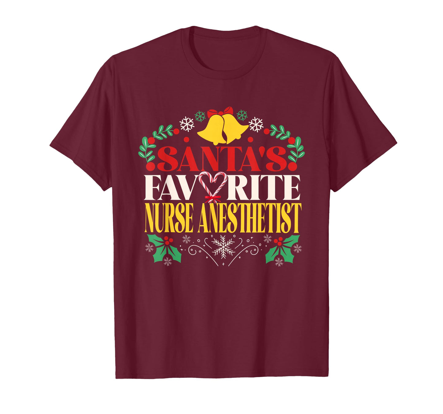 Santa's Favorite Nurse Anesthetist Joyful Christmas Holiday T-Shirt