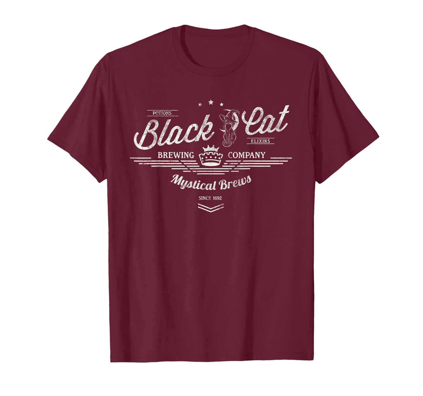 Funny Black CAT Witch Brewing CO Potions Coffee Spooky T-Shirt