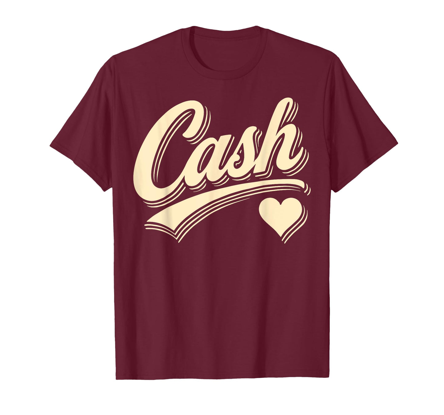 Retro Cash Script Design with Heart Look Gift For Men Women T-Shirt
