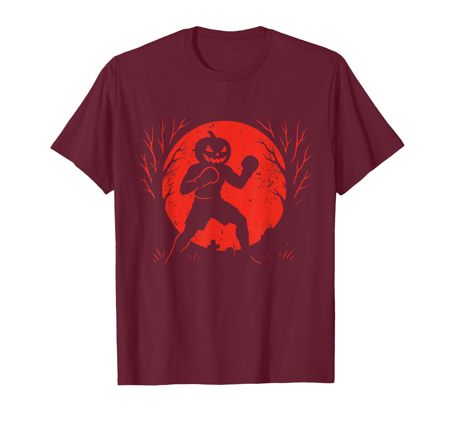 Pumpkin Head Boxer Under Moon T-Shirt