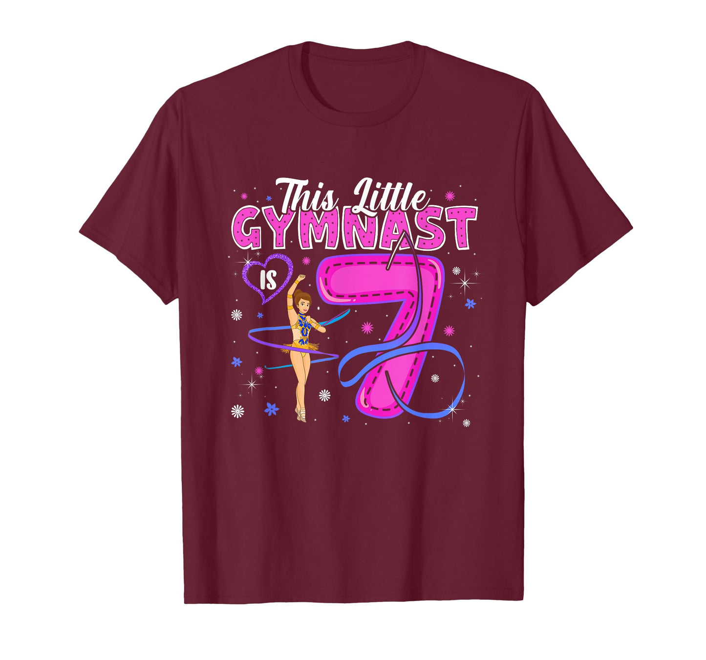 Kids 7 Year Old Gymnast 7th Birthday Tumbling Gymnastics T-Shirt