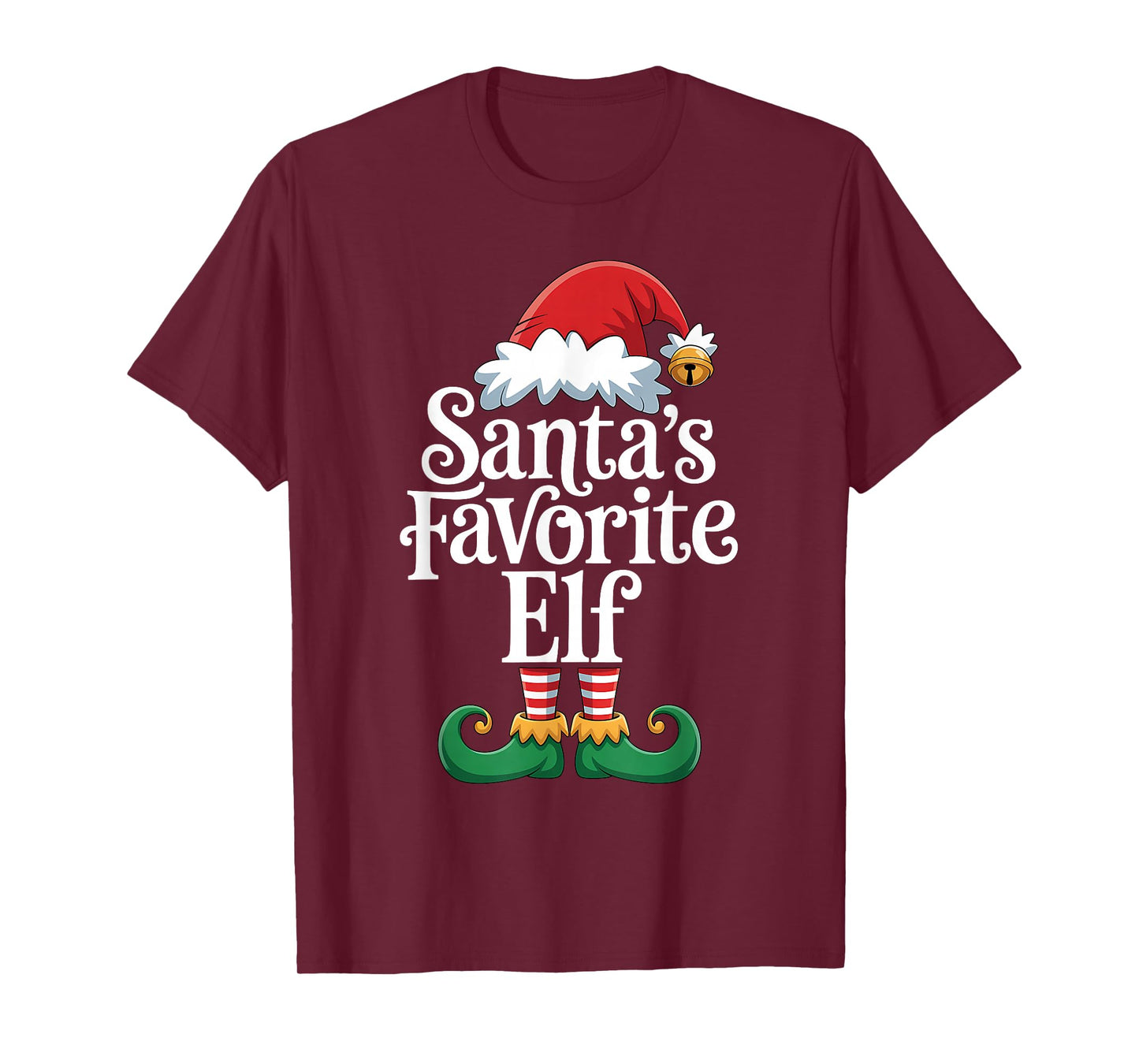 Santa’s Favorite Elf Men Women Elf Matching Pajamas Xmas T-Shirt