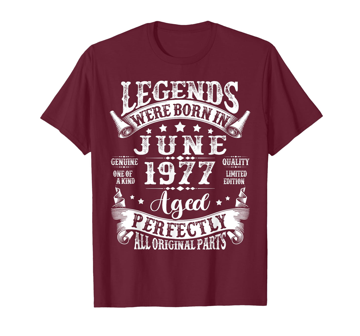 Legends Were Born in June 1977 Vintage 48th Birthday Men Dad T-Shirt
