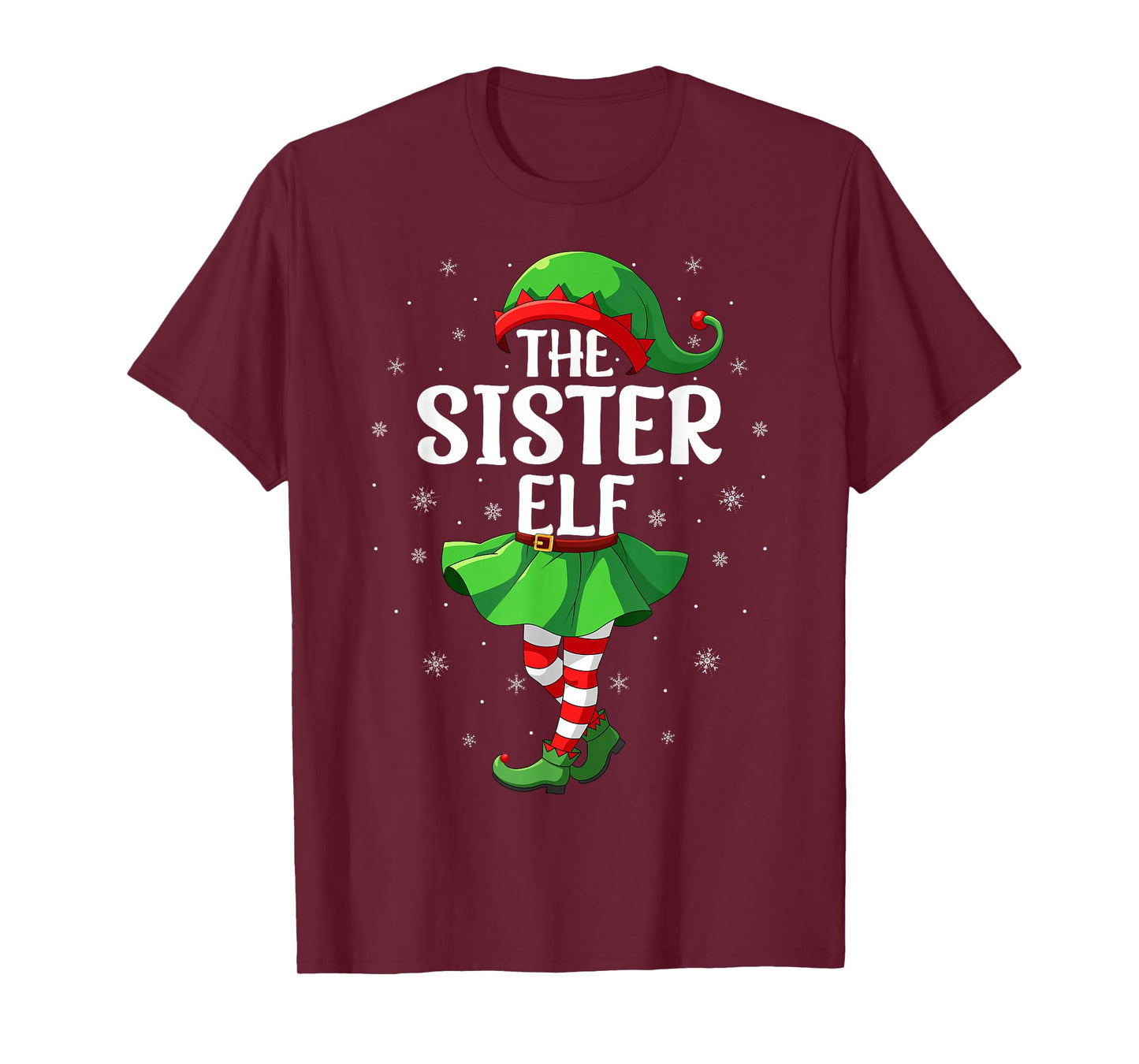 Sister Elf Christmas Girls Women Elf Squad Xmas Family T-Shirt