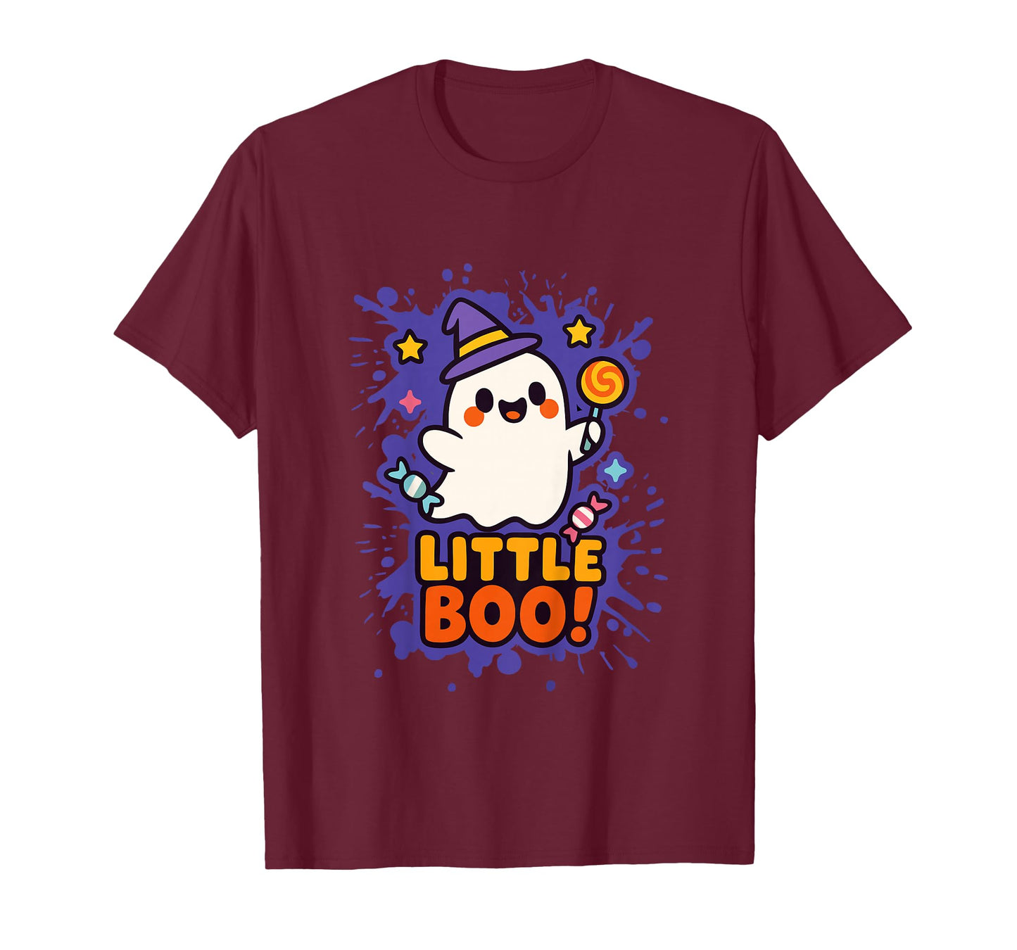 Kids Little Boo – Cute Ghost & Candy | Kids Halloween Kawaii T-Shirt