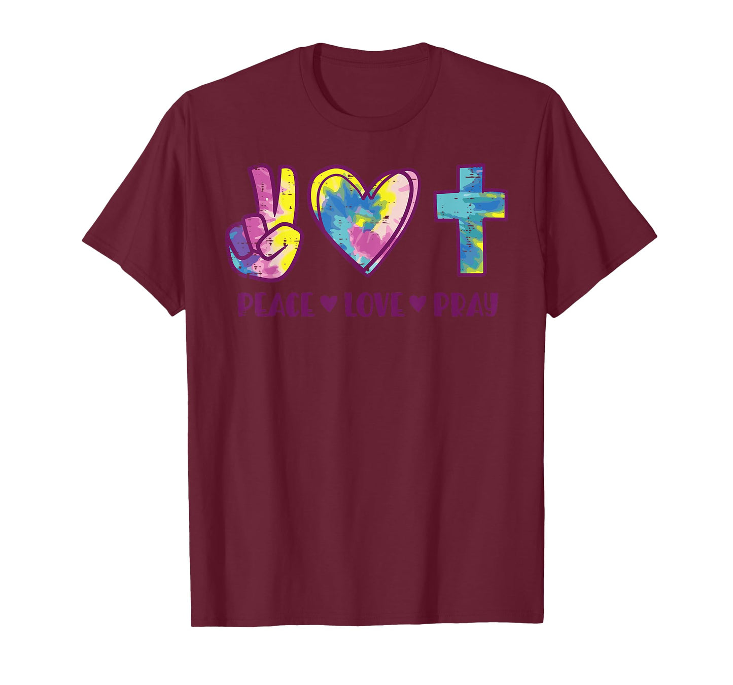 Peace Love Pray God Jesus Christian Hippie Men Women Kids T-Shirt