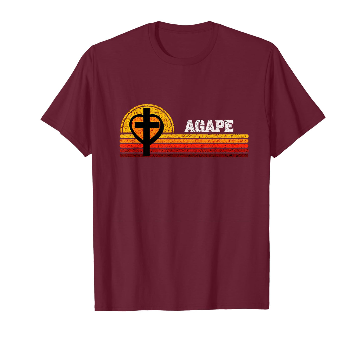 Agape God Love and Man Cross Heart Christian Faith T-Shirt