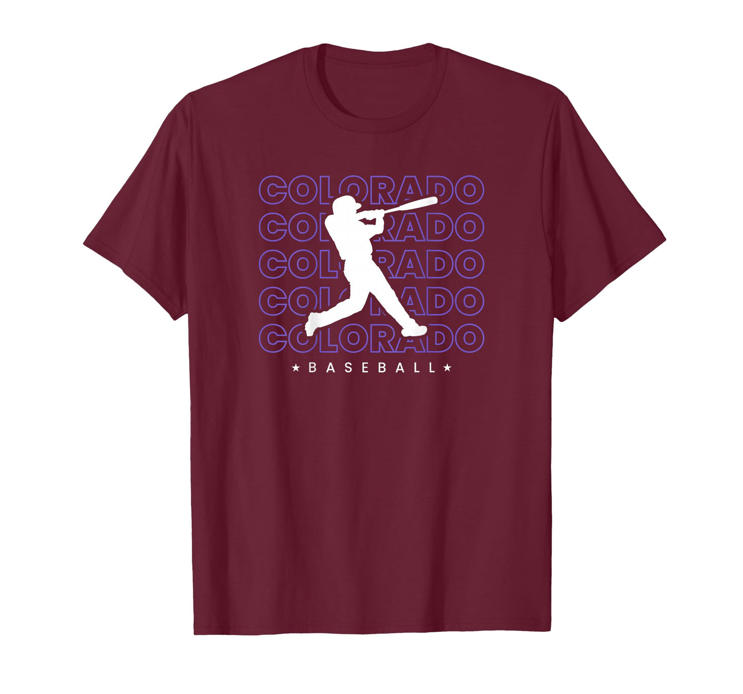 Colorado Baseball Backprint Retro Minimalist Baseball Lover T-Shirt