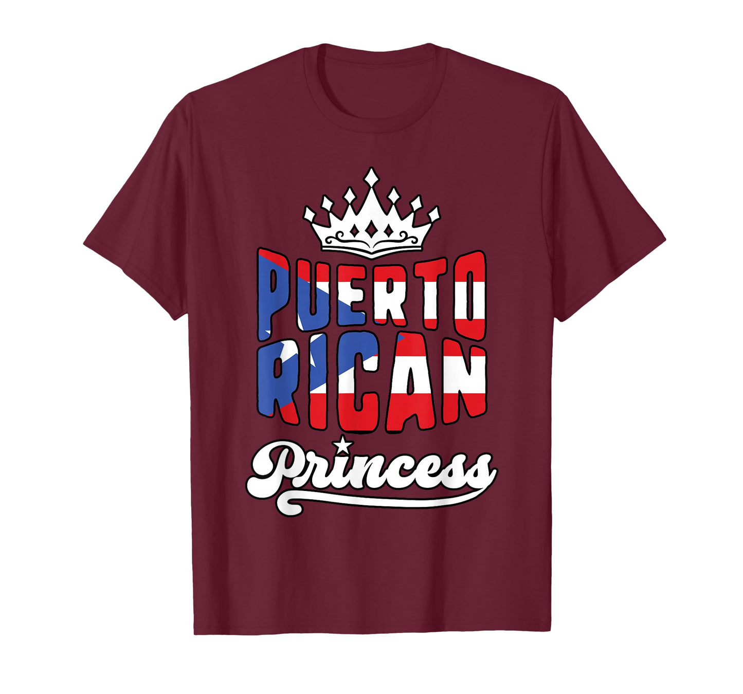 Puerto Rican Princess Hispanic Heritage Boricua Flag Girls T-Shirt