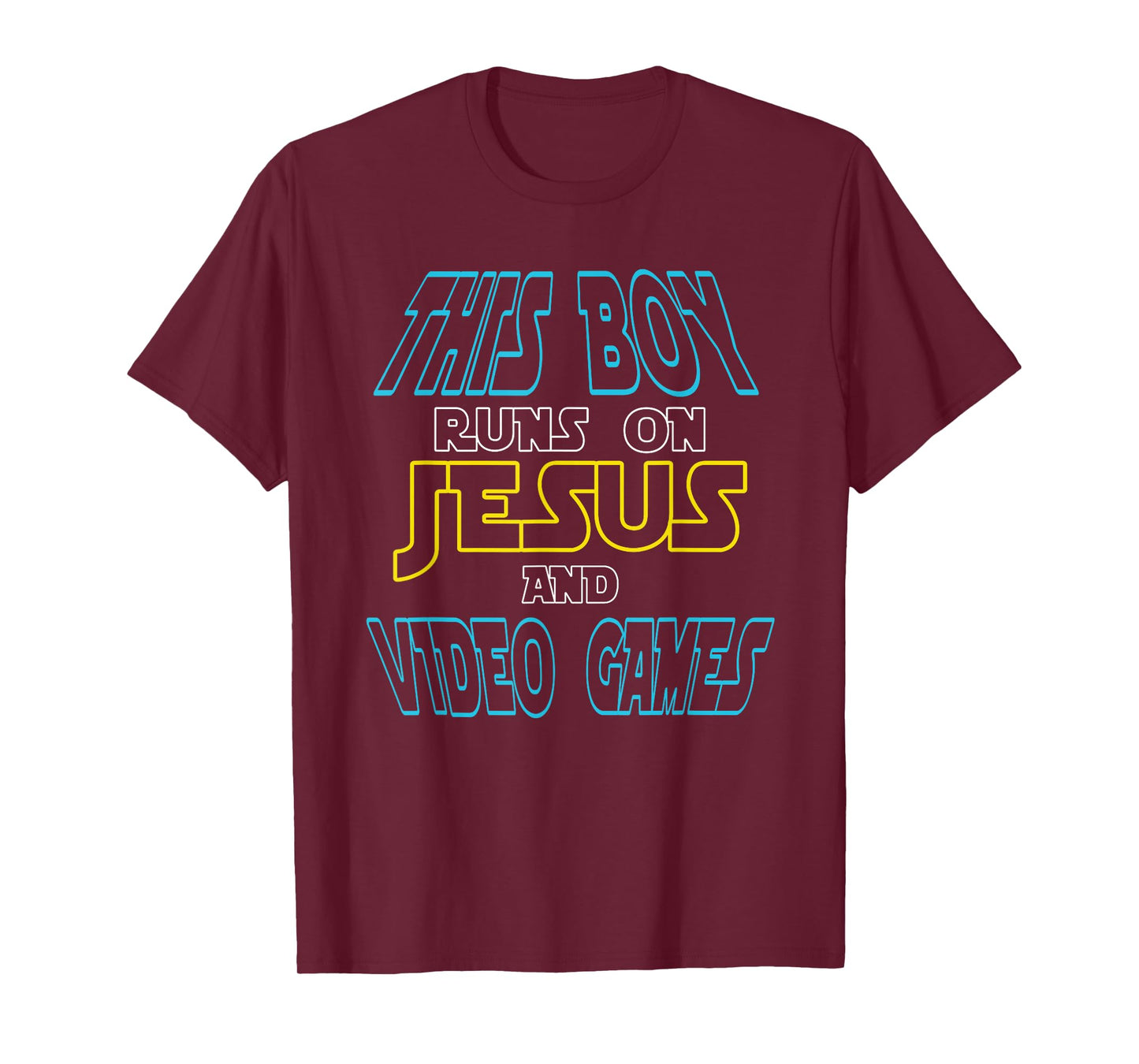 This Boy Runs On Jesus And Video Games Shirt Christian Gift T-Shirt