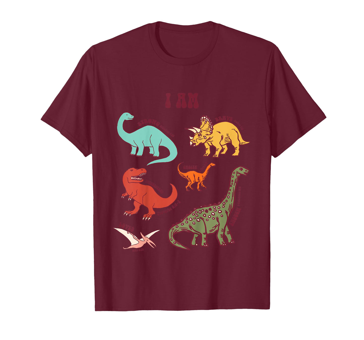 I’m Strong Brave Loved Dinosaur Affirmation Dino Christian T-Shirt