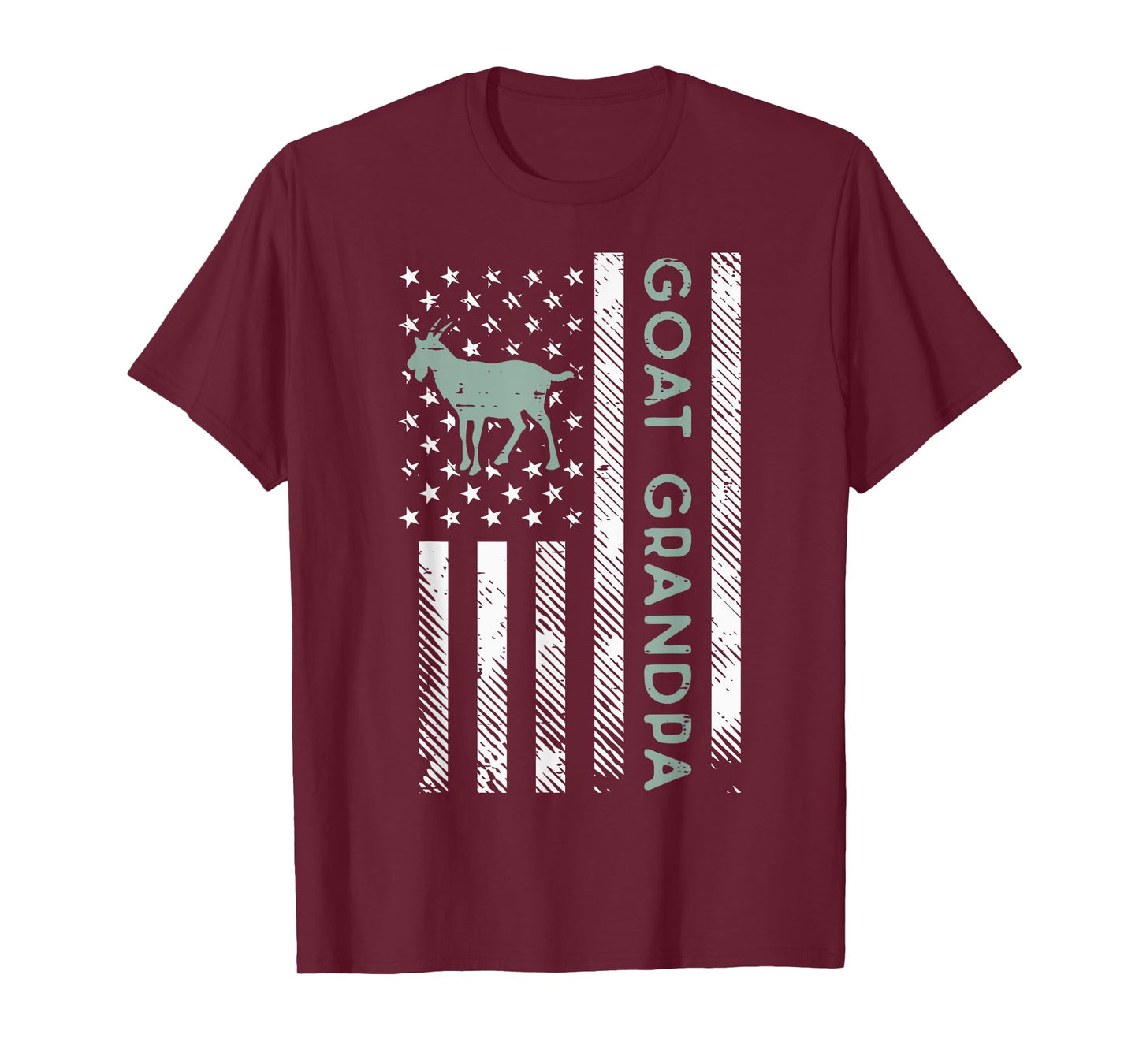 Goat Grandpa US Flag Vintage Patriotic Farm Farmer Papa Men T-Shirt