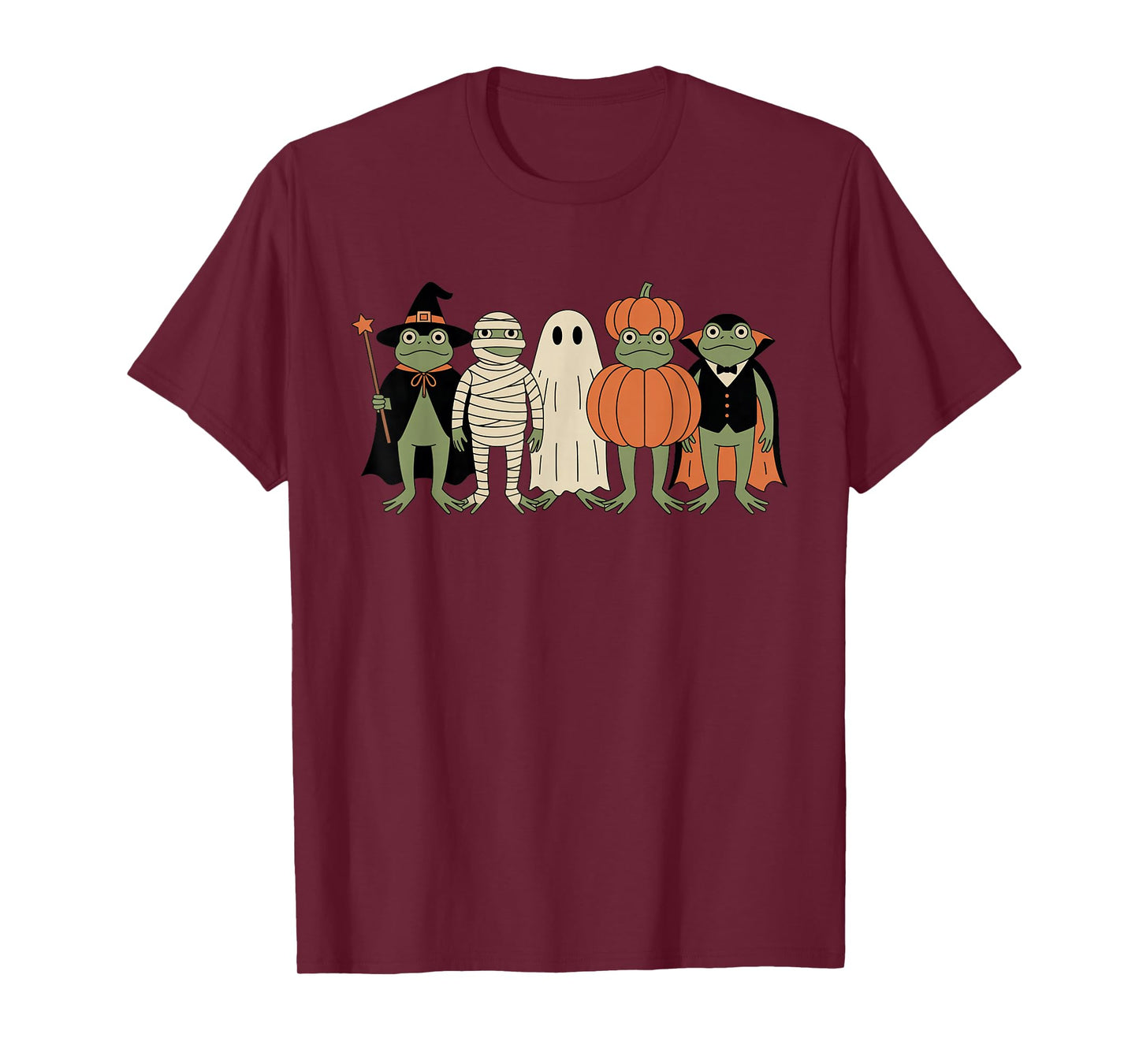 Cute Ghost Witch Mummy Pumpkin Frog Halloween Trick or Treat T-Shirt
