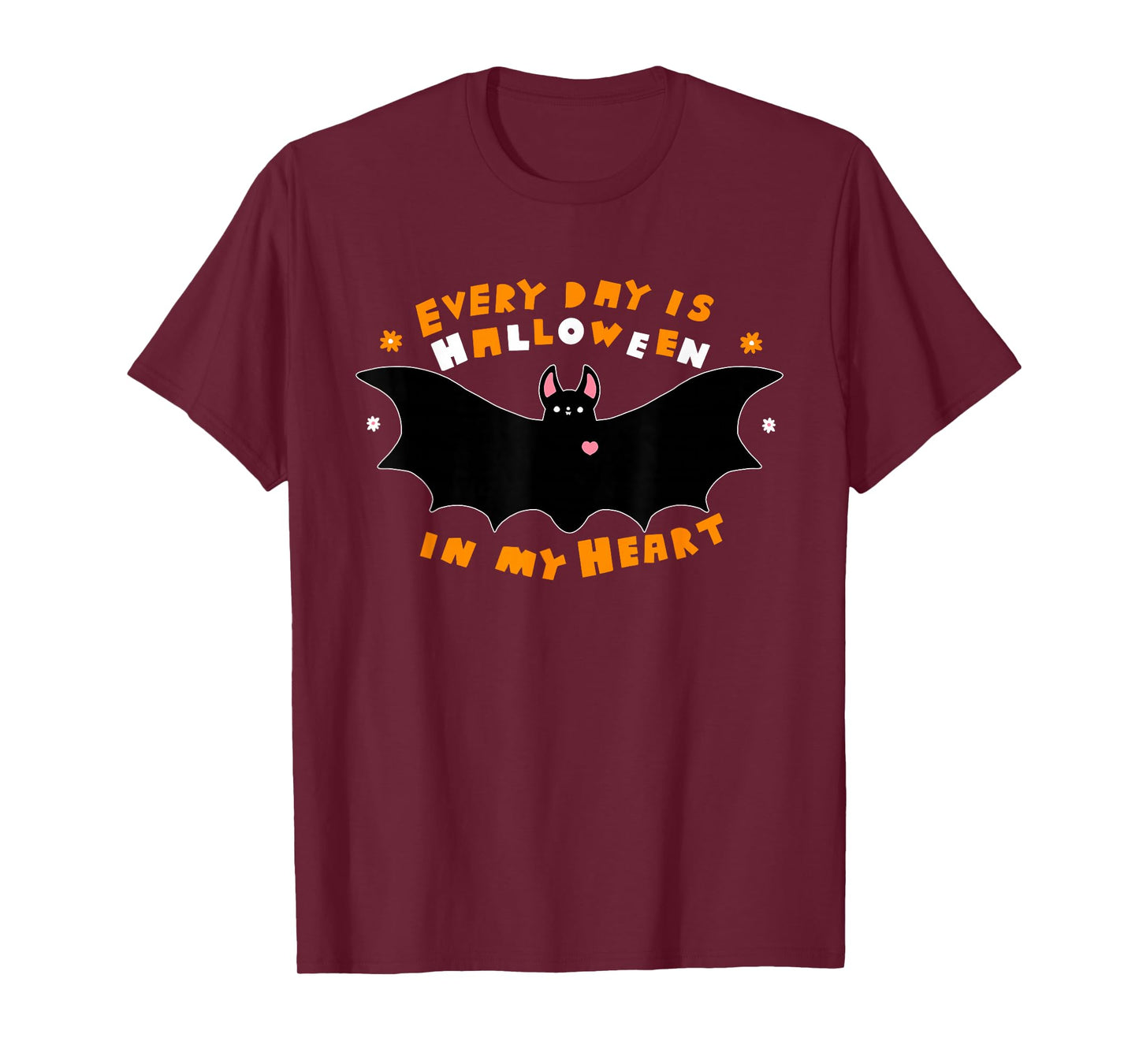 Every Day is Halloween in My Heart Bat Pumpkin Halloween T-Shirt