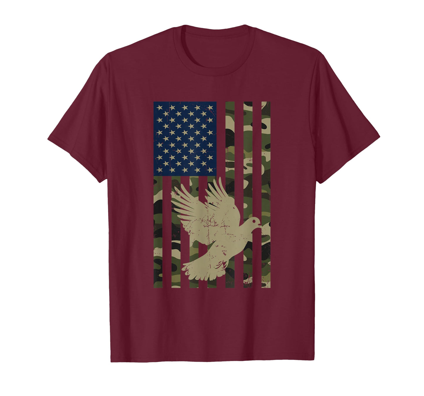 Camo American USA Flag Camouflage Dove Hunting Hunter T-Shirt